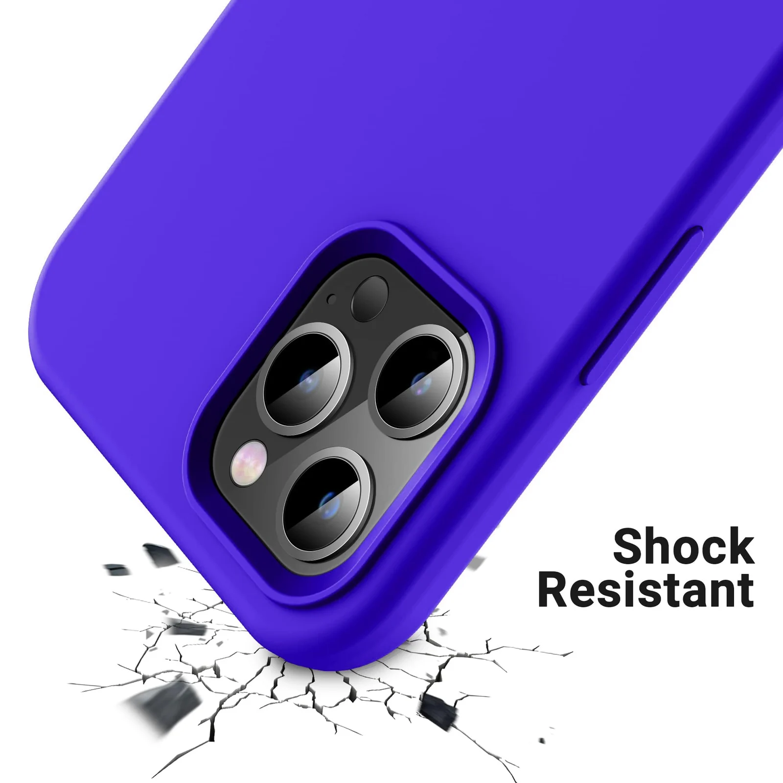 DL3 Mobilak Liquid Silicone Protective Case with Soft Microfiber Lining for iPhone 15 Pro Max - Pepsi 2