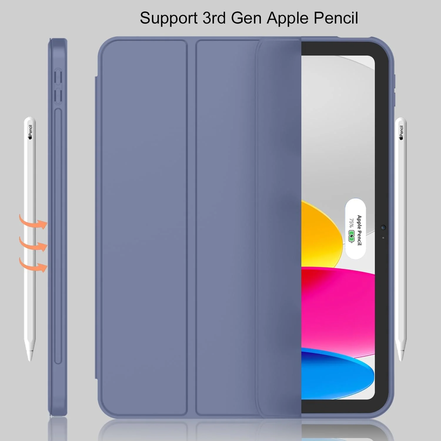 DL3 Mobilak iPad Air 11-Inch M2 (2024), iPad Air 5/4 (2022/2020 5th/4th 10.9-Inch) Case with Pencil Holder Full Body Protection + Charging Support Compatible with Apple Pencil (2nd - Lavender
