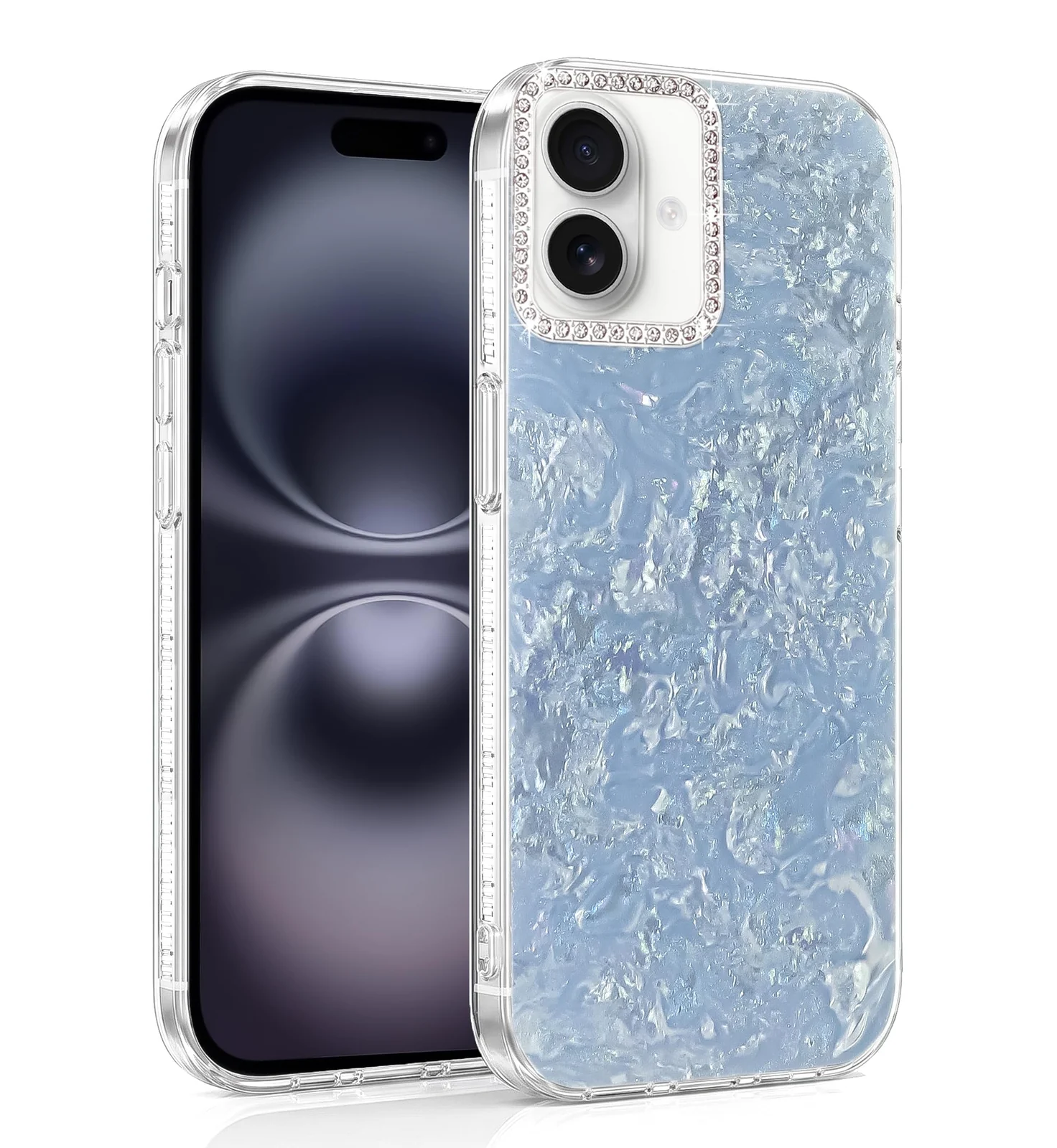 DL3 Mobilak Glitter Rhinestone Protective Case for Samsung Galaxy A07 4G with Shockproof Design - Sky Blue