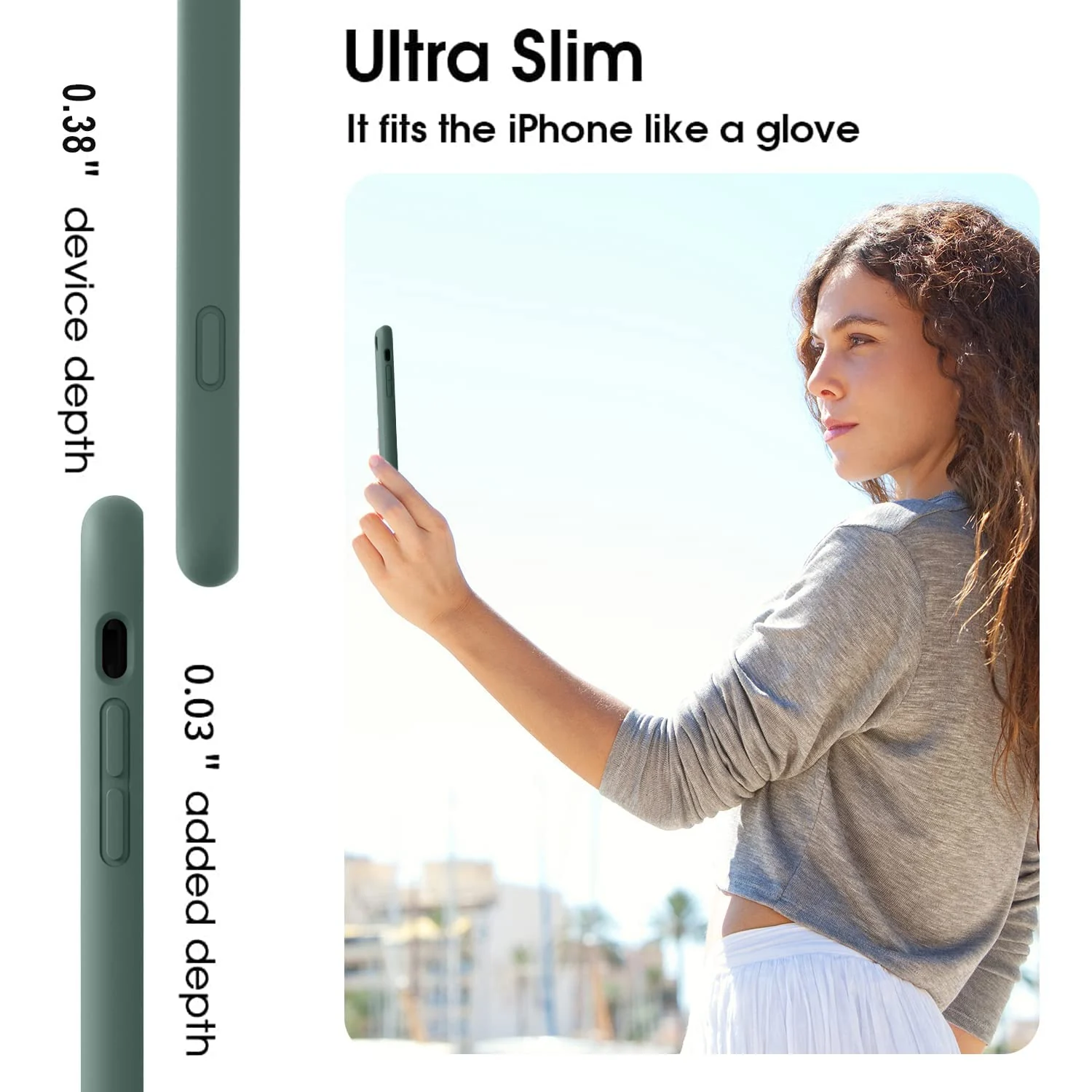 DL3 Mobilak Liquid Silicone Protective Case with Soft Microfiber Lining for iPhone 7 Plus / iPhone 8 Plus - Pine Green