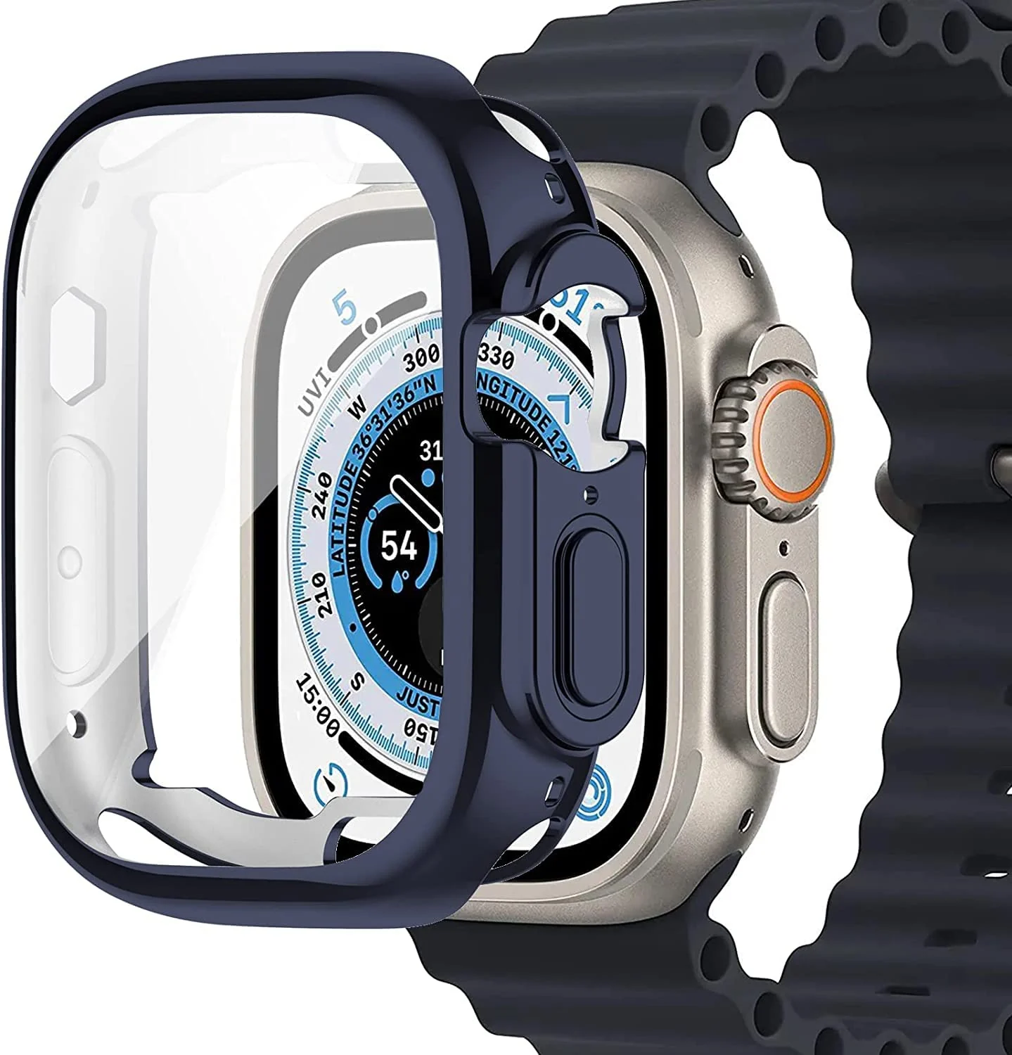 DL3 Mobilak Case Compatible with Apple Watch Ultra 49mm Case Watch Soft TPU Shockproof Cover Slim Guard Thin Bumper Shell Protector - Dark Blue