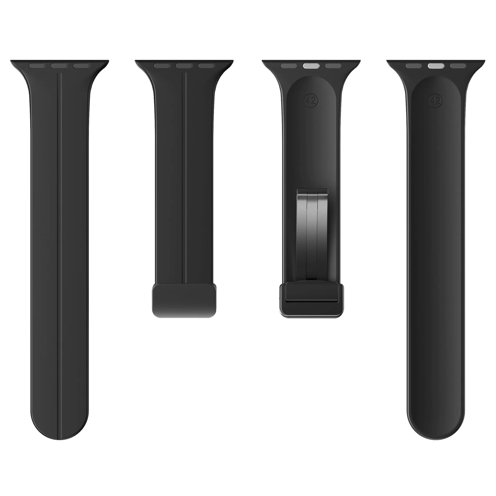 DL3 MOBILAK Magnetic Strap for Apple Watch Band 49mm 45mm 44mm 41mm 40mm 38mm 42mm,Silicone Replacement Wristband Strap for iwatch Series 9 8/7/6/5/4/3/2/SE (42mm/44mm/45mm/49mm) - A.Black