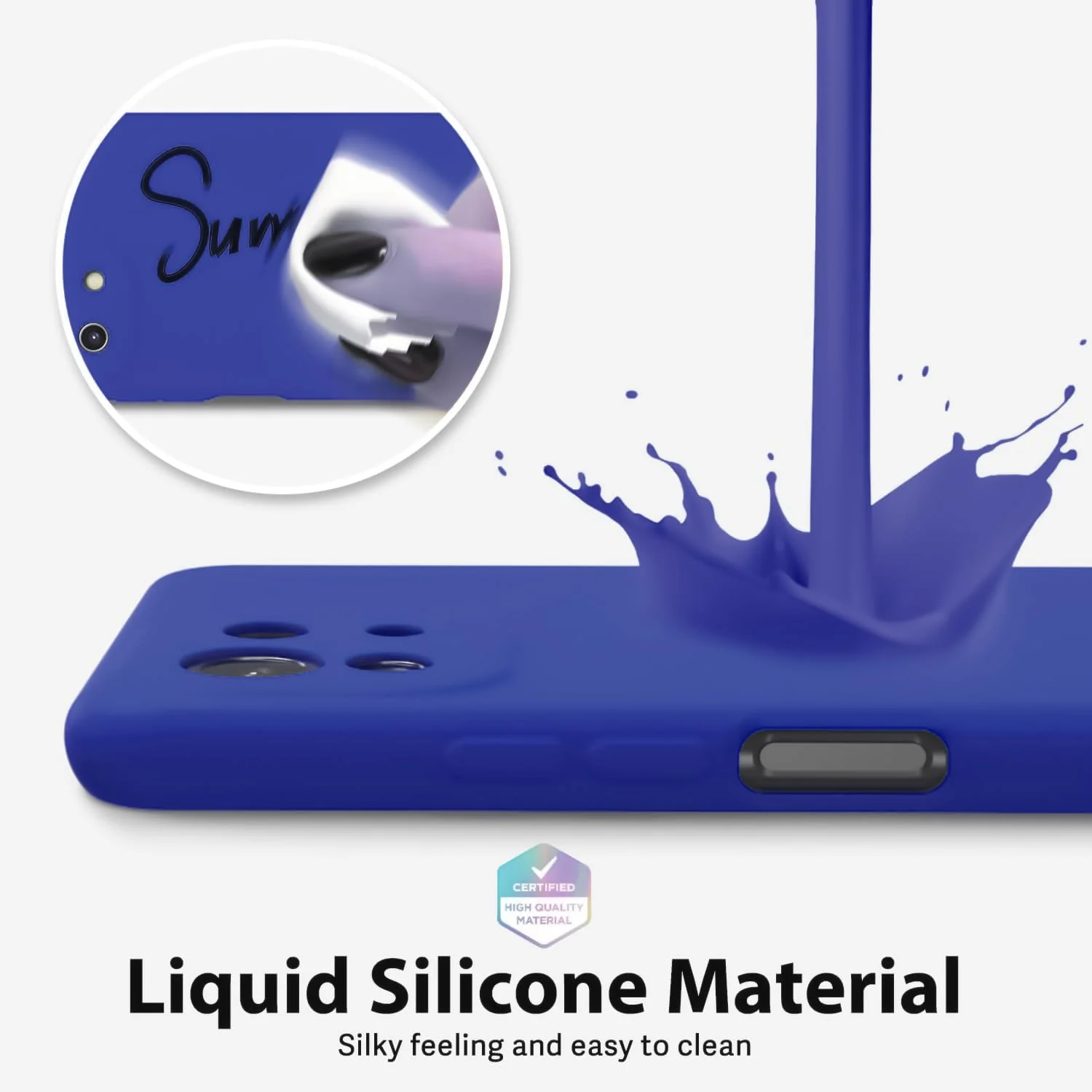 DL3 Mobilak Liquid Silicone Protective Case with Soft Microfiber Lining with Full Camera Protection for Xiaomi Mi 11 Lite 4G / 5G & Mi11 Lite 5G NE - Pepsi