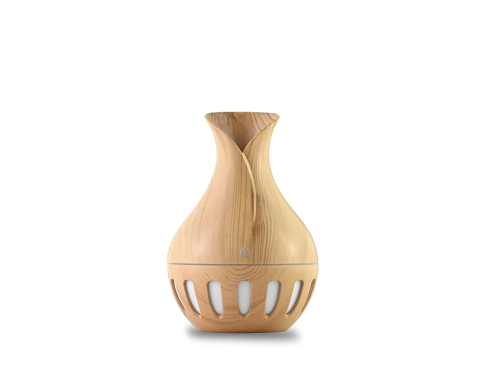 mobigon Wood Cool Mist Ultrasonic Humidifier for Room Moisture, Aroma Diffuser for Home, 200ml Essential Oil Diffuser with 7 Colorful Night Light, Auto Shut-Off, Home, Office, car (A.White)