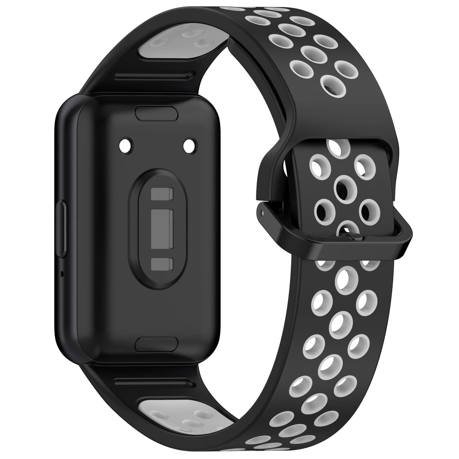DL3 Mobilak Strap for Samsung Galaxy Fit 3 SM-R390, Women Men Armband, Two Colours Silicone Adjustable Replacement Soft Strap for Samsung Galaxy Fit 3 SM-R390 Fitness Tracker - Black Gray