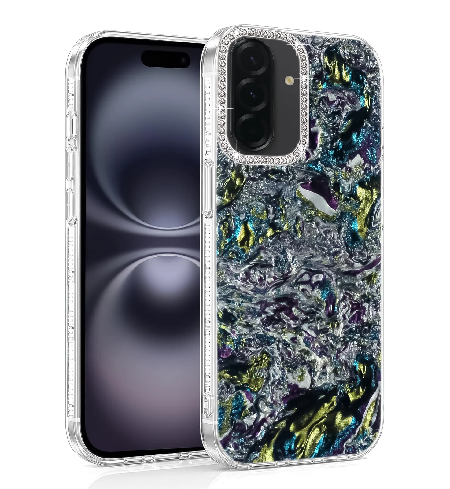 DL3 Mobilak Glitter Rhinestone Protective Case for Samsung Galaxy A57 5G with Shockproof Design - Multi Color