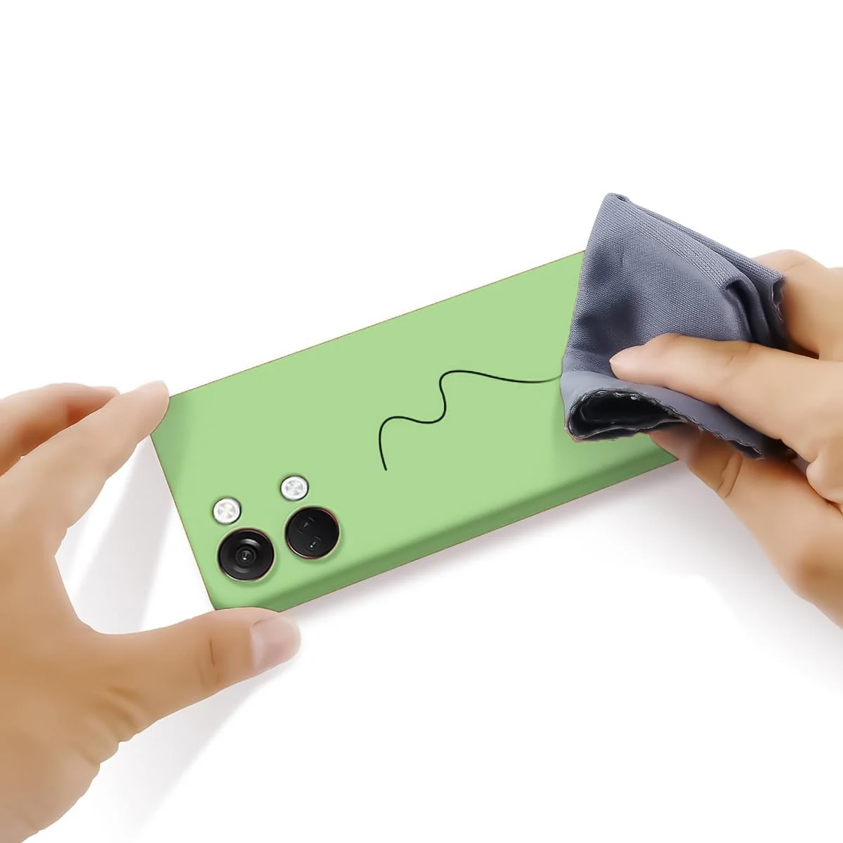 DL3 Mobilak Soft Silicone Protective Case for OnePlus Nord 3 with Microfiber Lining and Shockproof Design - Light Green