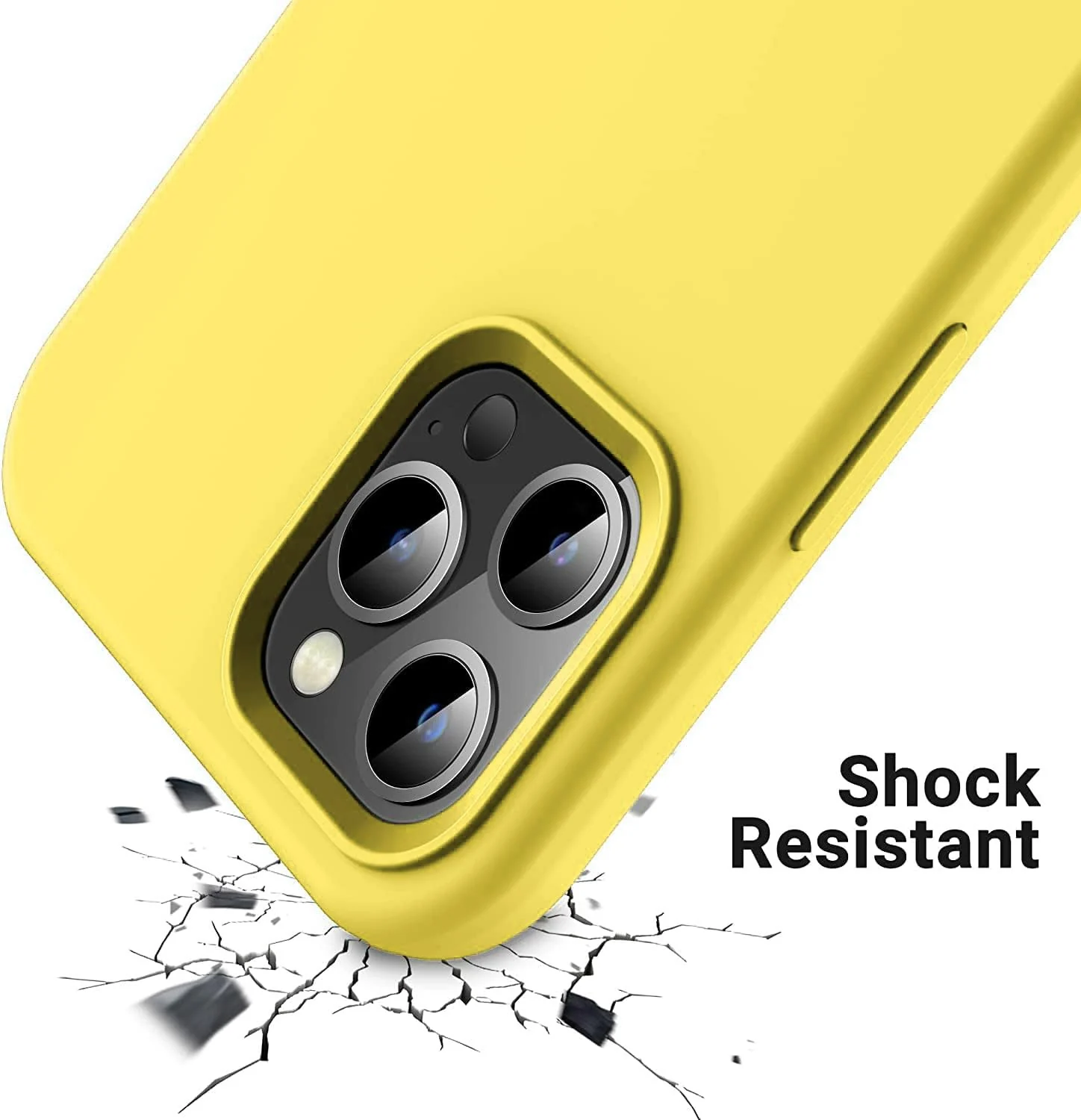 DL3 Mobilak Liquid Silicone Protective Case for iPhone 15 with Camera Protection and Microfiber Lining - Yellow