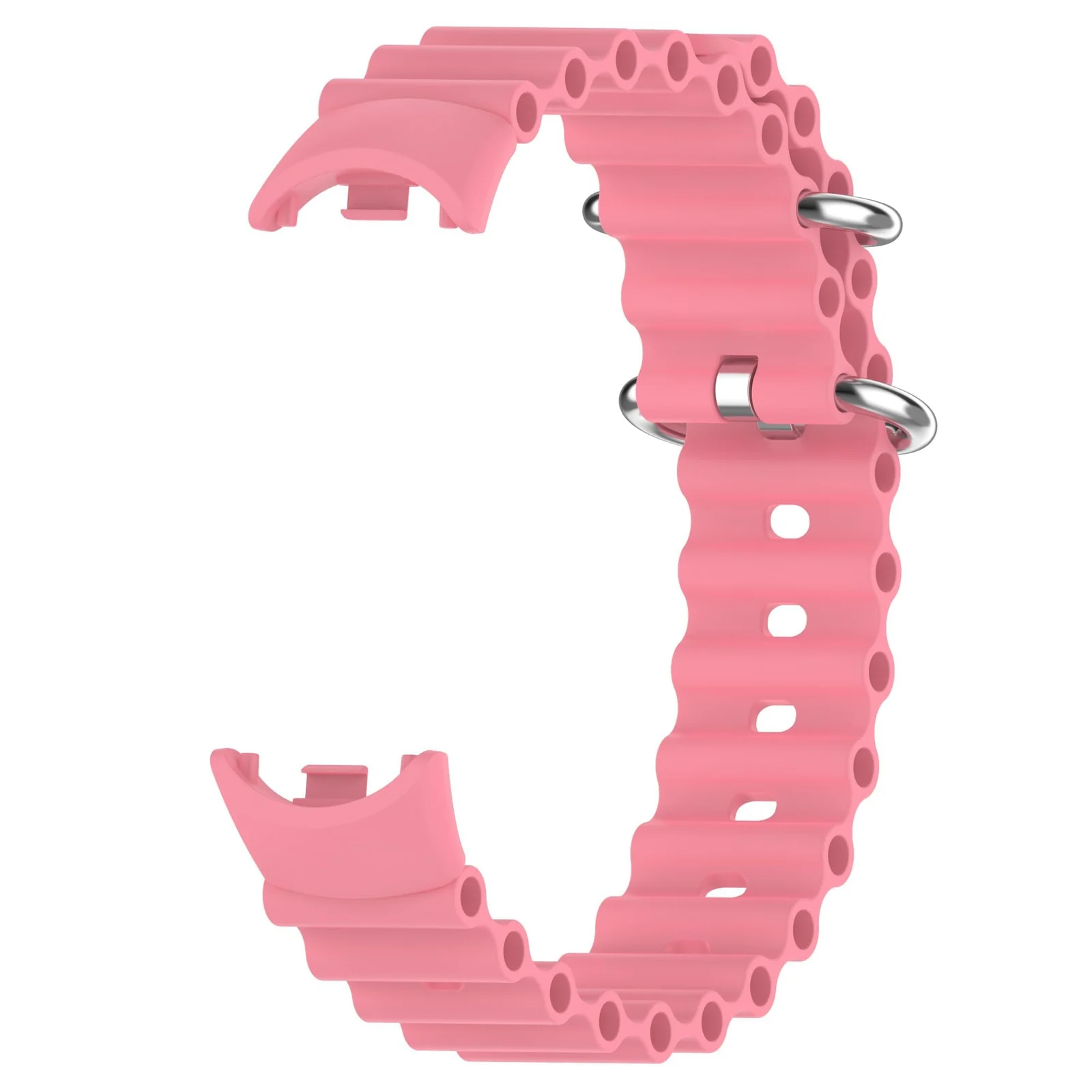 DL3 Mobilak Ocean Band for Xiaomi Mi Band 9 / Xiaomi Mi Band 8, Adjustable Silicone Stretchy Sport Strap Women Men Replacement Wristband For Xiaomi Smart Band 8 / Xiaomi Smart Band 9 - Pink