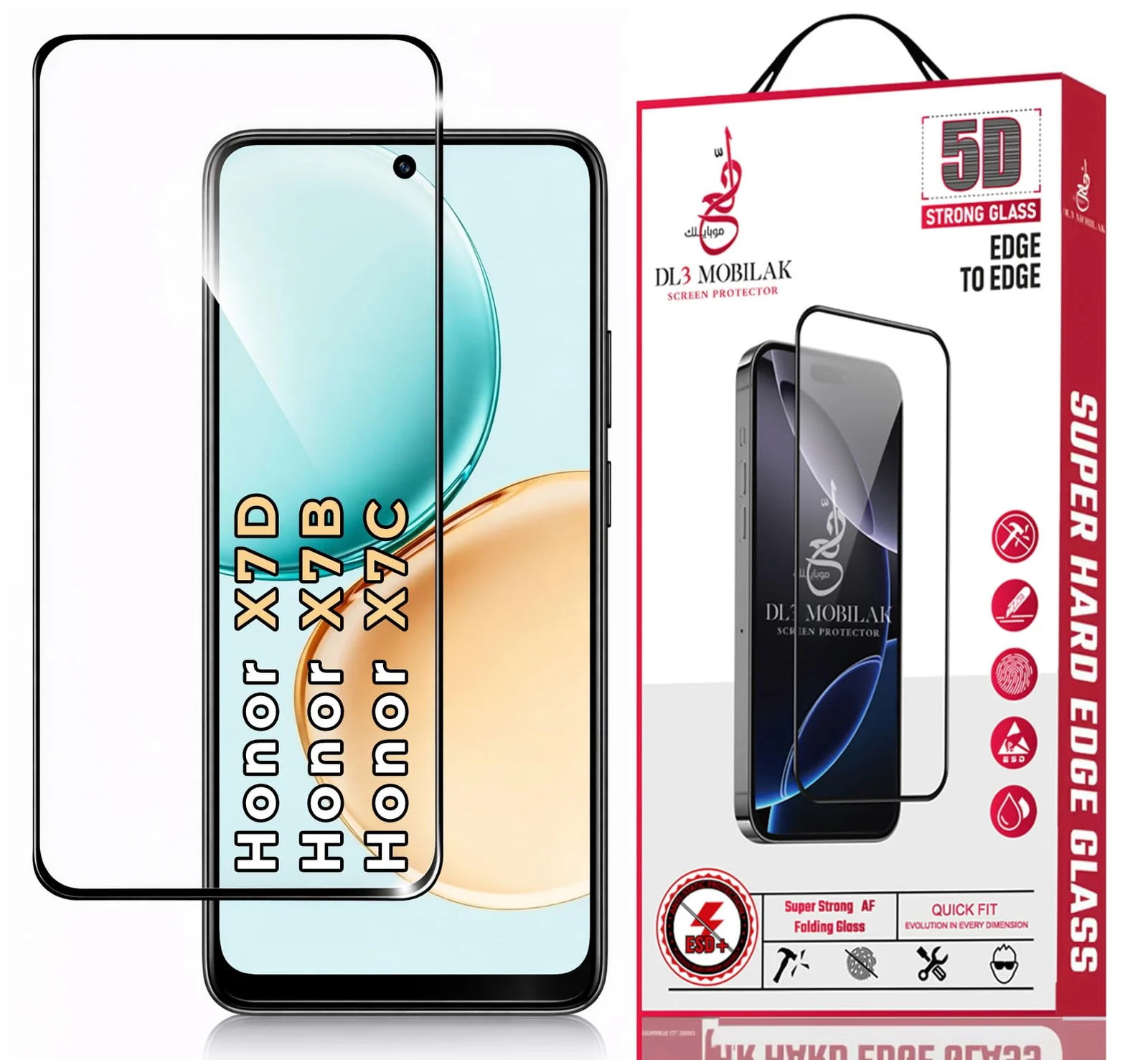 DL3 Mobilak for Honor X7D / Honor X7B / Honor X7C Tempered Glass Screen Protector, 9H Hardness Anti-Scratch Tempered Glass flim, Case Friendly, Anti-Scratch - Clear