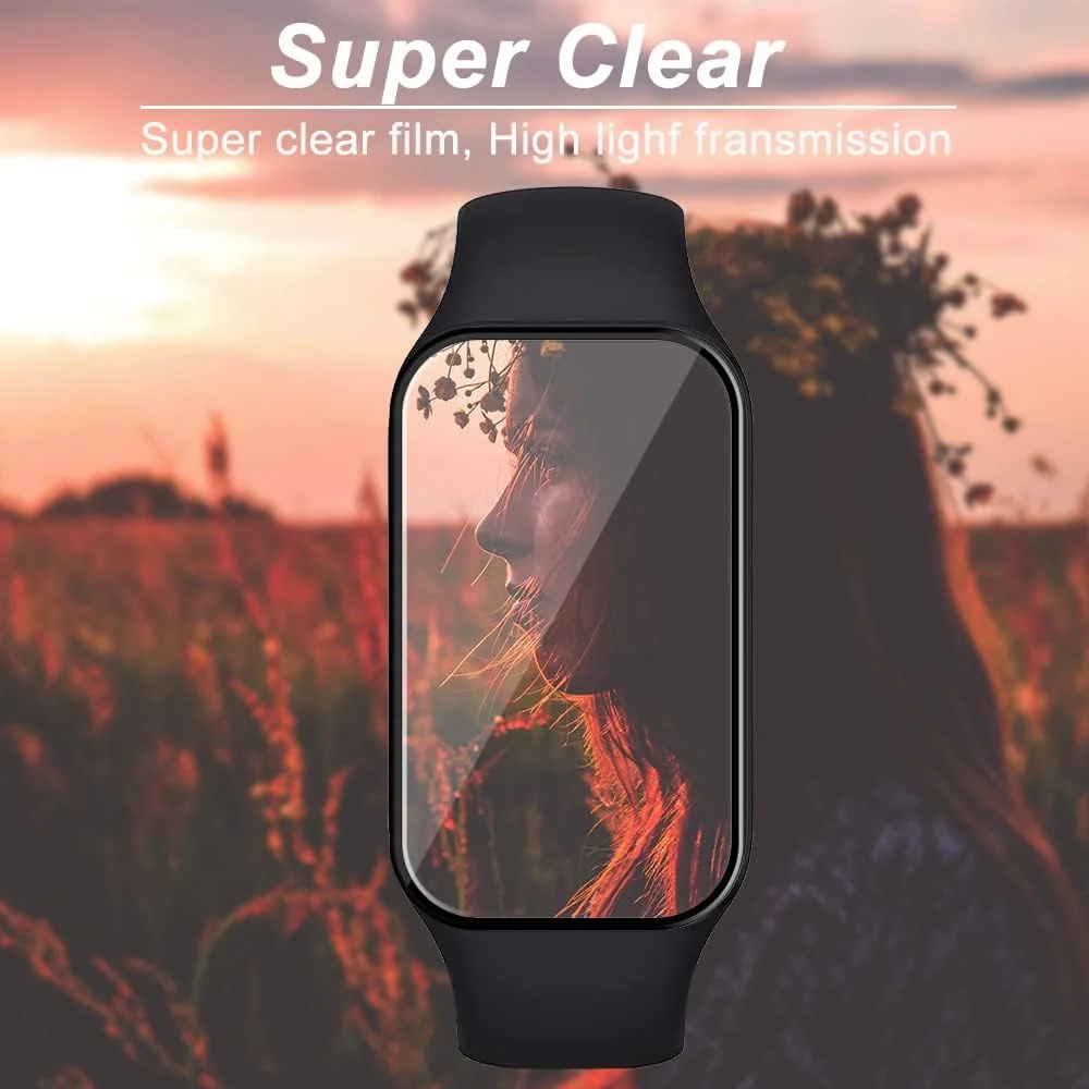 DL3 Mobilak Screen Protector For Xiaomi Redmi Band 2, 3D Curved Soft Edge Protective Film [Anti-Scratch] [Bubble Free] [Ultra Shatterproof] [High Sensitive] (Not Glass) - Black