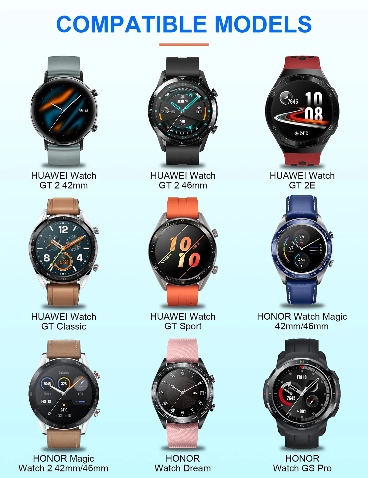 DL3 Mobilak Charger Compatible with Huawei Watch GT/GT2 42mm 46mm/GT 2e Smart Watch, USB Charging Dock Cable for Honor Watch Magic/Magic 2/Watch Dream/Watch GS Pro - Black