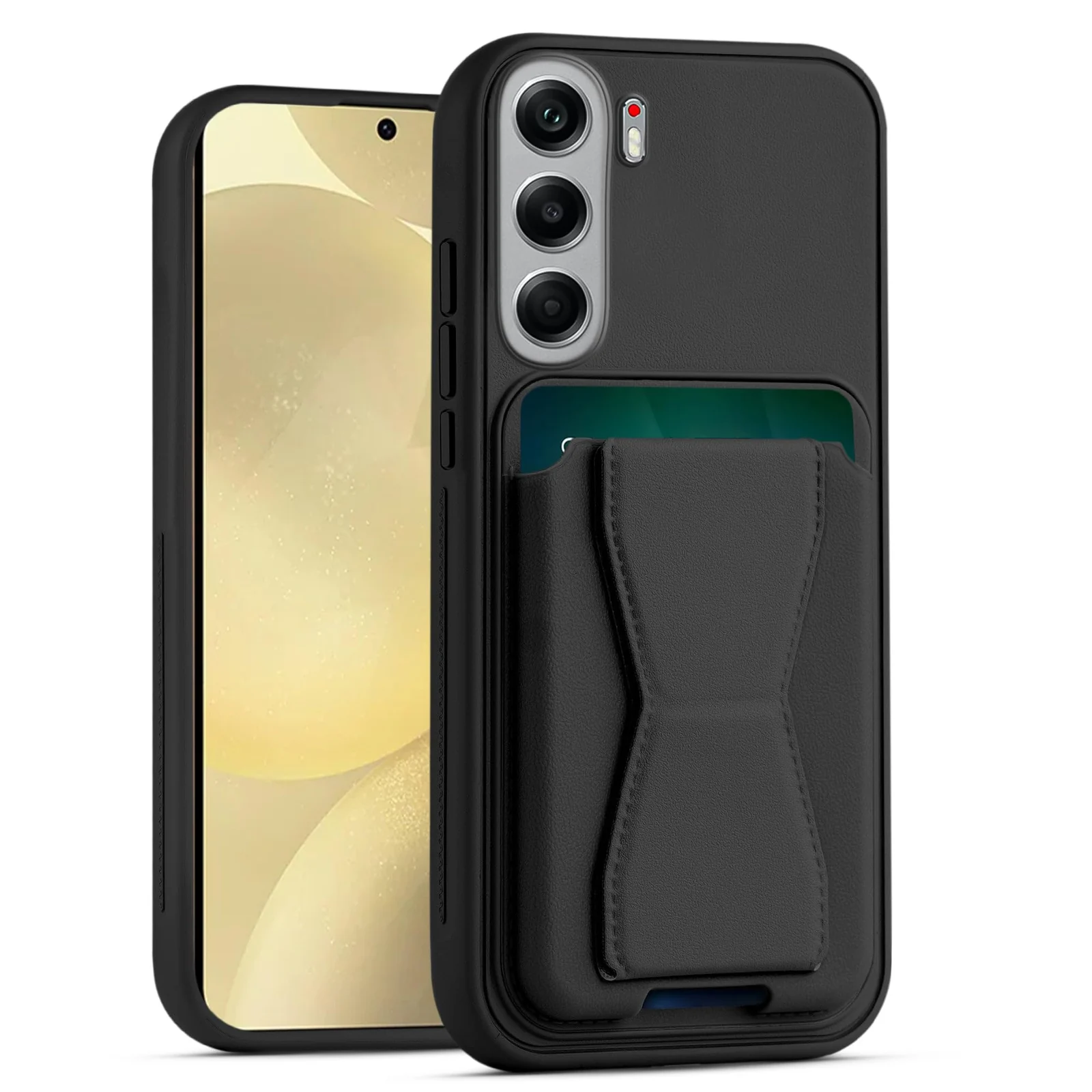 Dl3 Mobilak Leather Wallet Case Compatible with Tecno Camon 40, Leather Back Cover With TPU Frame, Shockproof Protective Phone Case with Card Holder Stand (Black)
