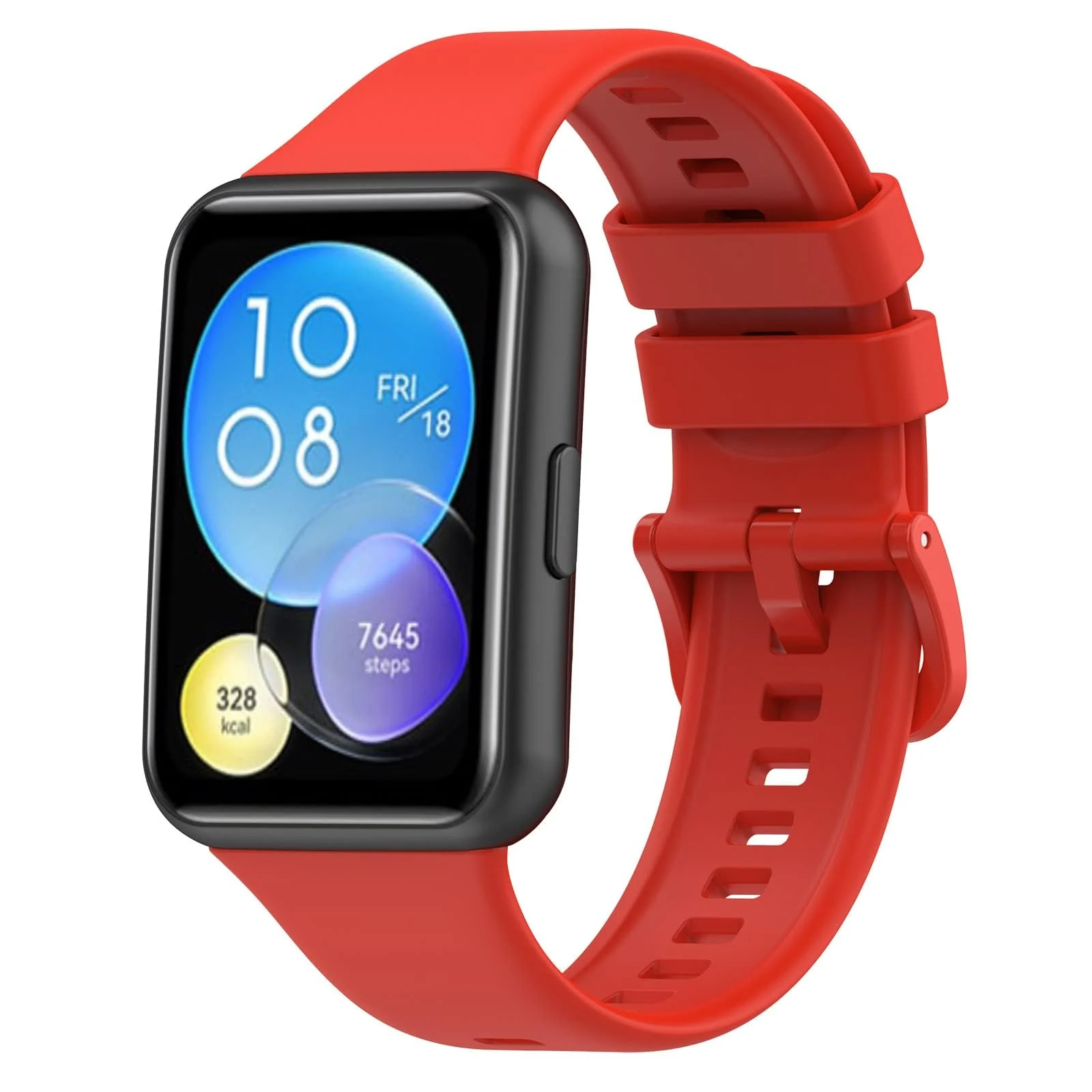 DL3 Mobilak Strap Watch Silicone Compatible With Huawei Watch Fit 2, Sport Silicone Watch Band Wrist Strap, Bracelet Wristband Wrist Strap For Huawei Watch Fit 2 - Red