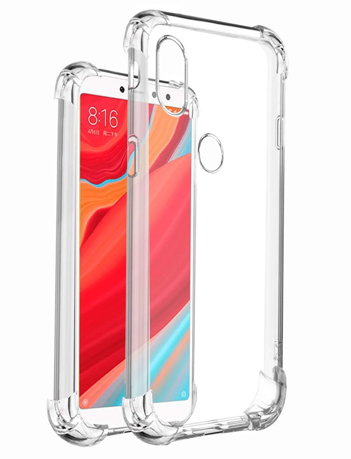DL3 Mobilak Clear TPU Case for Xiaomi Redmi S2 (Redmi Y2), Camera protection, Shock-absorbing protection, Non-slip grip - Clear