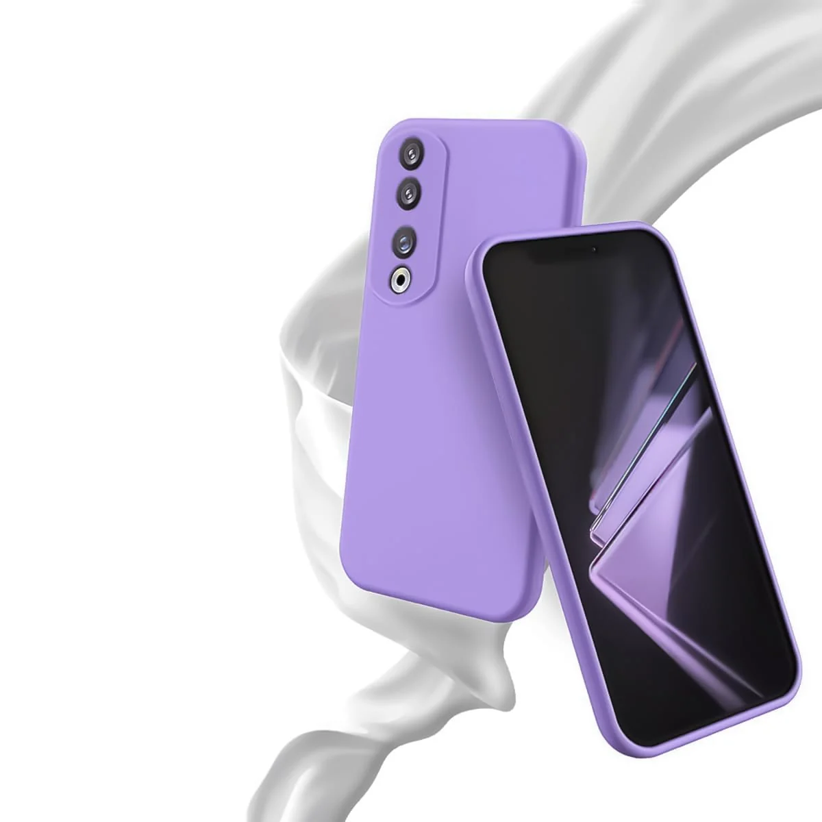 DL3 Mobilak Honor 70 Case, Soft Flexible Silicone Gel Rubber Bumper Cover, Slim Fit Full Body Shockproof Protective Phone Case - Light Purple
