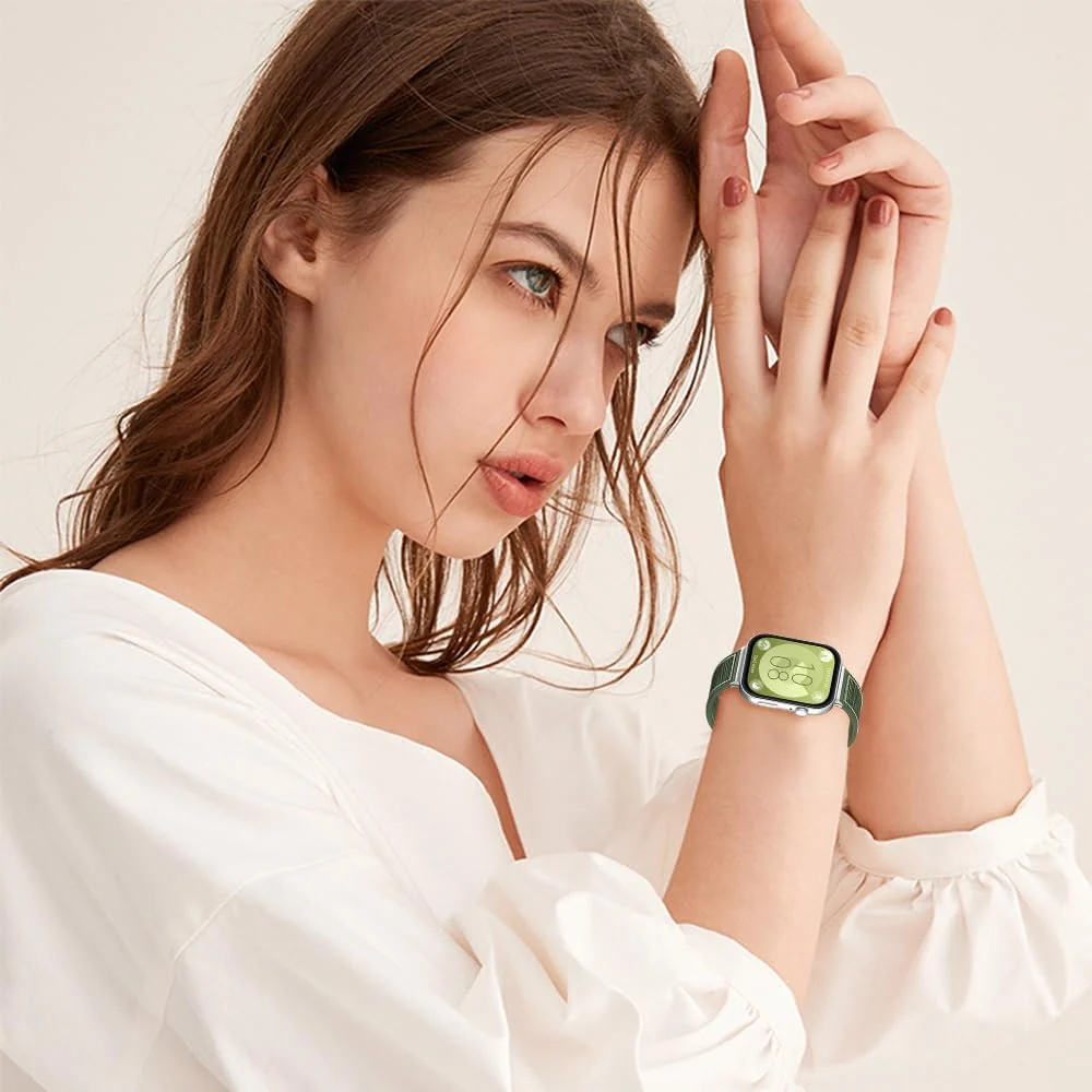 DL3 Mobilak Sport Silicone Nylon Band Designed for Huawei Watch Fit 3 for Men Women, Waterproof Soft Replacement Strap for Huawei Watch Fit3 - Green