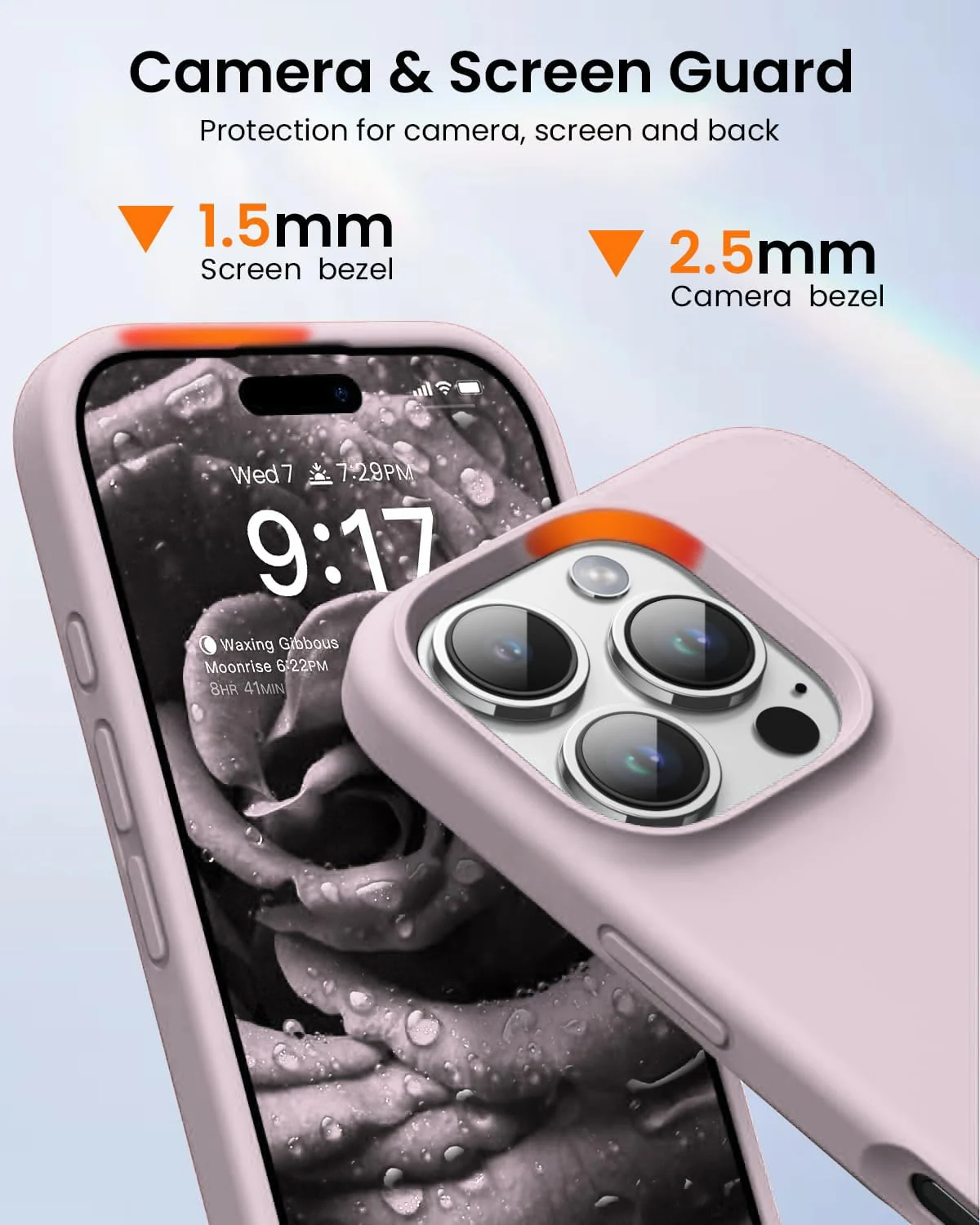 DL3 Mobilak Compatible with iPhone 16 Pro Max 6.9-inch Case, Premium Liquid Silicone Case, Full Body Protective Cover, Shockproof, Slim Phone Case, Anti-Scratch Soft Microfiber Lining - Pink Sand