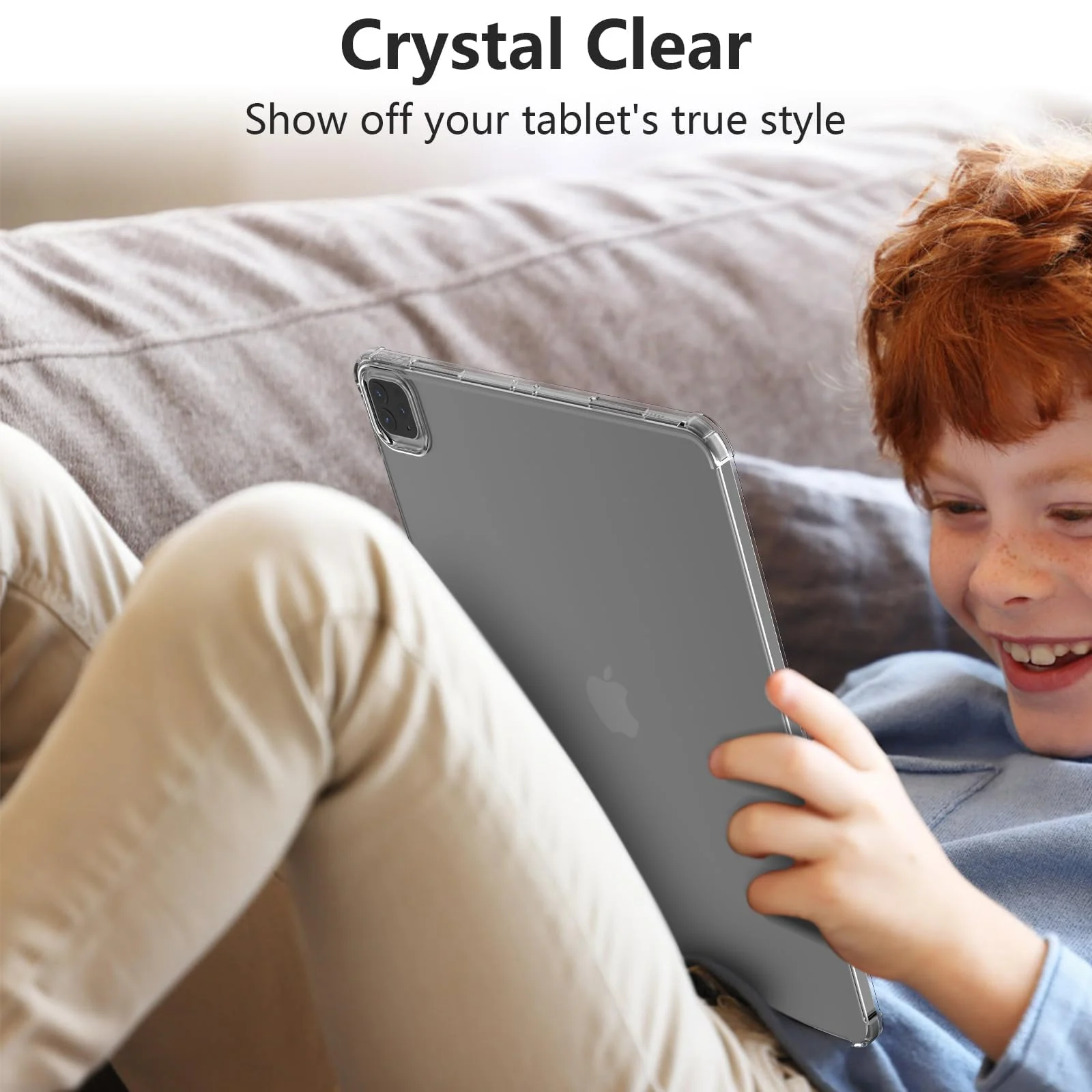 DL3 Mobilak Transparent Case Compatible with iPad Air 13 Inch M2 2024, iPad Pro 12.9 6th/5th Generation 2022/2021, Ultra Thin Silicone Shockproof Back Shell HD Transparent TPU Protective Cover - Clear