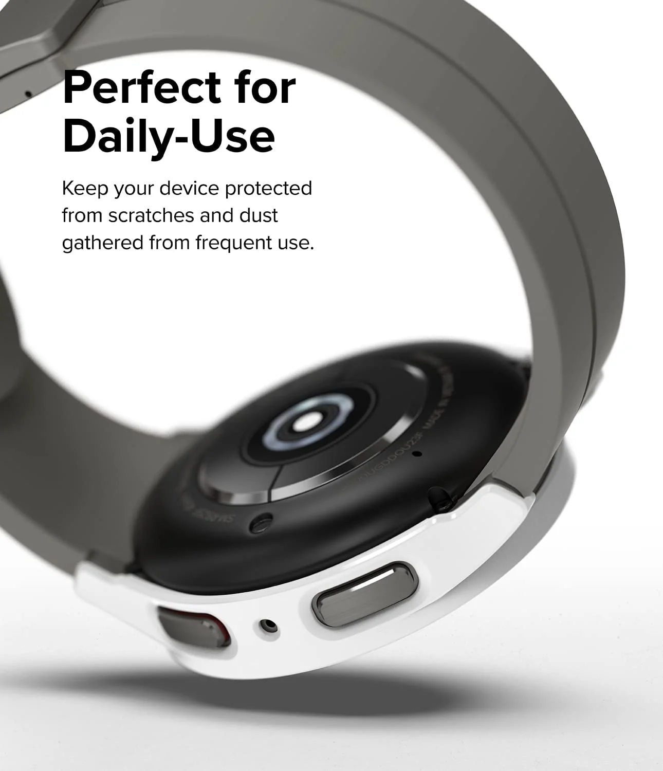 DL3 Mobilak Protective Case Compatible with Samsung Galaxy Watch 5 Pro 45mm 9H Hardness PC Case Bumper Full Slim Protective Cover with Tempered Glass For Samsung Galaxy Watch5 Pro 45mm - White