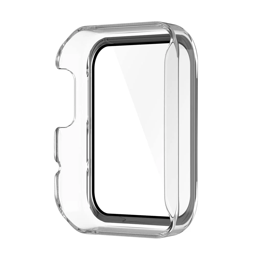 DL3 Mobilak Protective Case Compatible with Xiaomi Mi Watch Lite, 9H Hardness PC Cover Bumper Full Slim Protective Case with Tempered Glass For Redmi Watch Lite - Clear