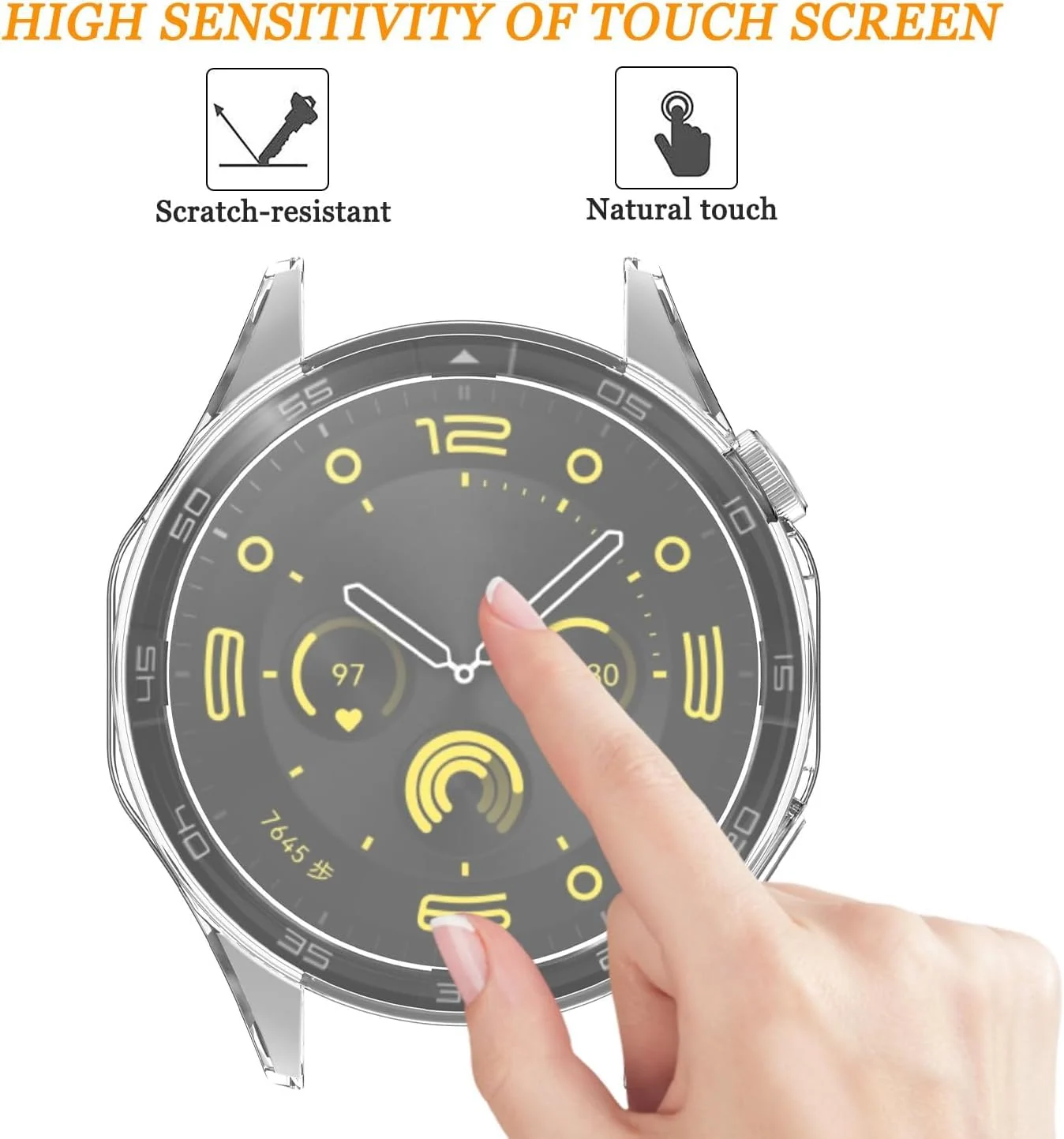 DL3 Mobilak Case Compatible with Huawei Watch GT4 46MM Case All-Around Screen Protector Watch Soft TPU Shockproof Cover Slim Guard Thin Bumper Shell Protector - Clear