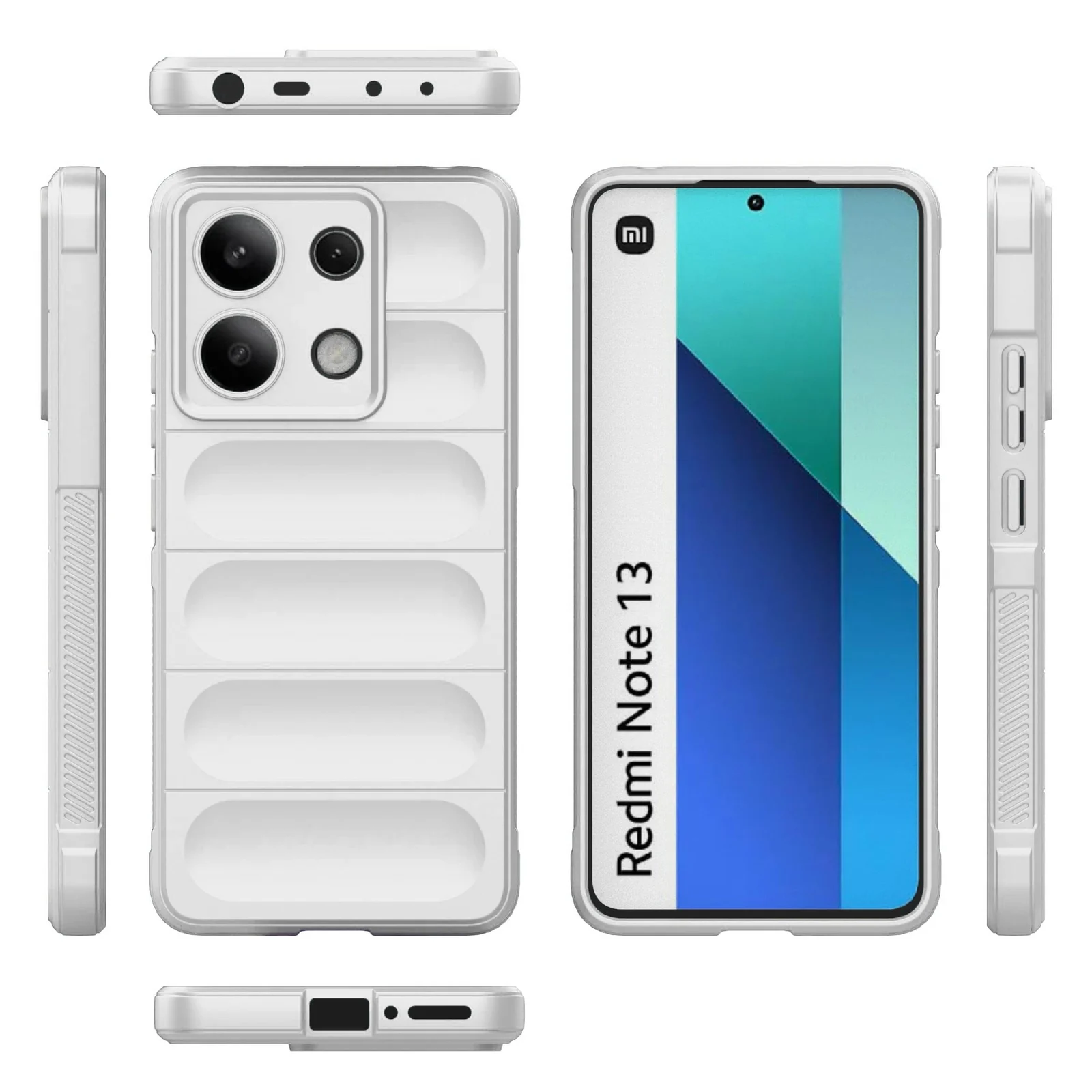 DL3 Mobilak Soft Silicone Protective Case for Xiaomi Redmi Note 13 4G with Camera Protection and Shockproof Design - White