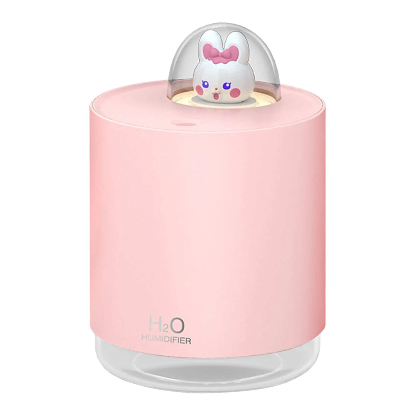 Mobigon Wood Cool Mist Ultrasonic Humidifier for Room Moisture, Aroma Diffuser for Home, 300ml Essential Oil Diffuser with 7 Colorful Night Light, Auto Shut-Off, Home, Office, car - C.Pink