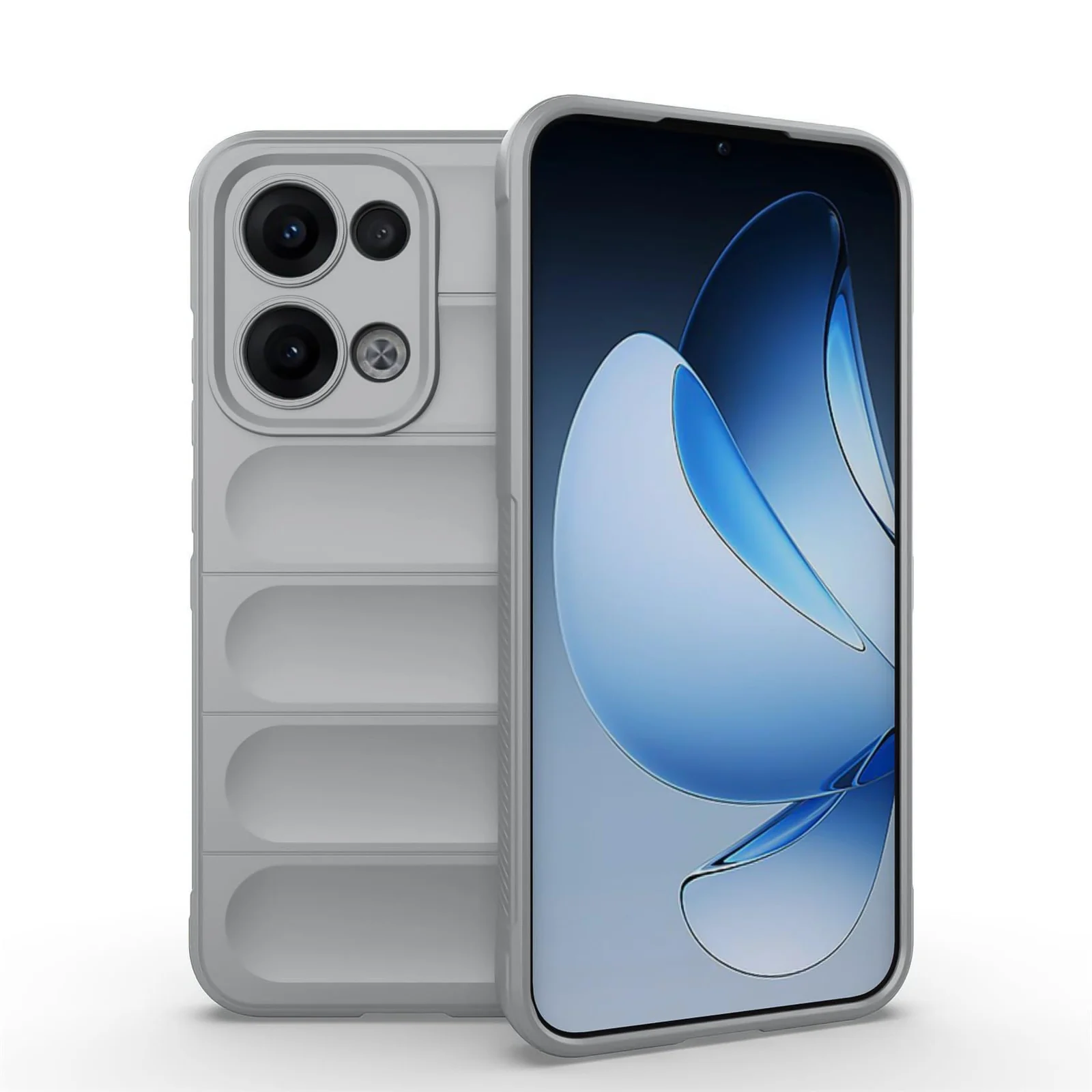 DL3 Mobilak Flexible Silicone and TPU Protective Case with Camera Protection for OPPO Reno 13 5G - Gray