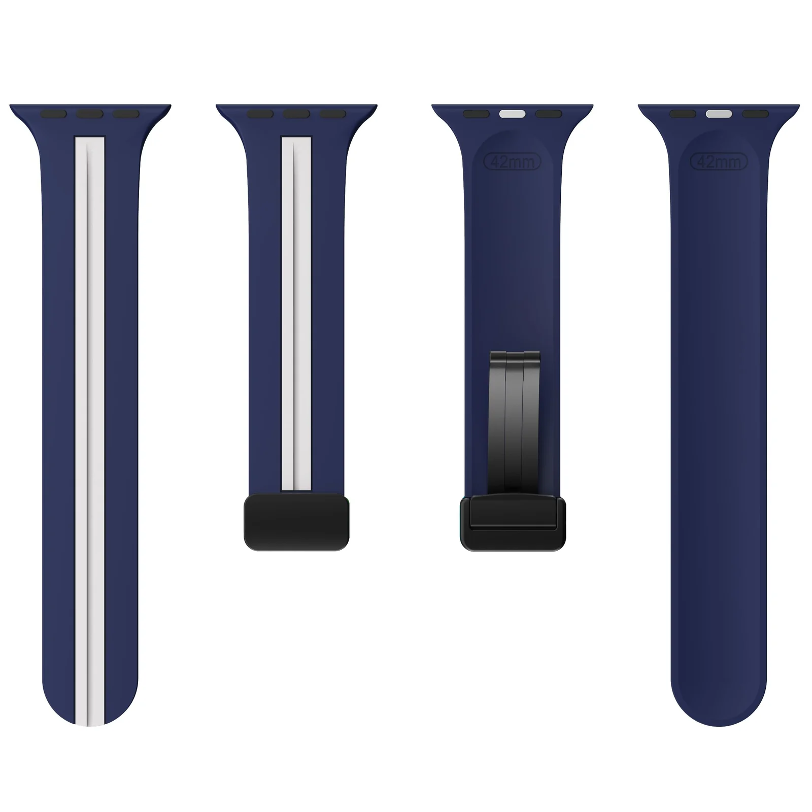 DL3 Mobilak Magnetic Strap for Apple Watch Band 49mm 45mm 44mm 41mm 40mm 38mm 42mm, Silicone Replacement Wristband Strap for iwatch Series 9 8/7/6/5/4/3/2/SE (38mm/40mm/41mm) - Blue White