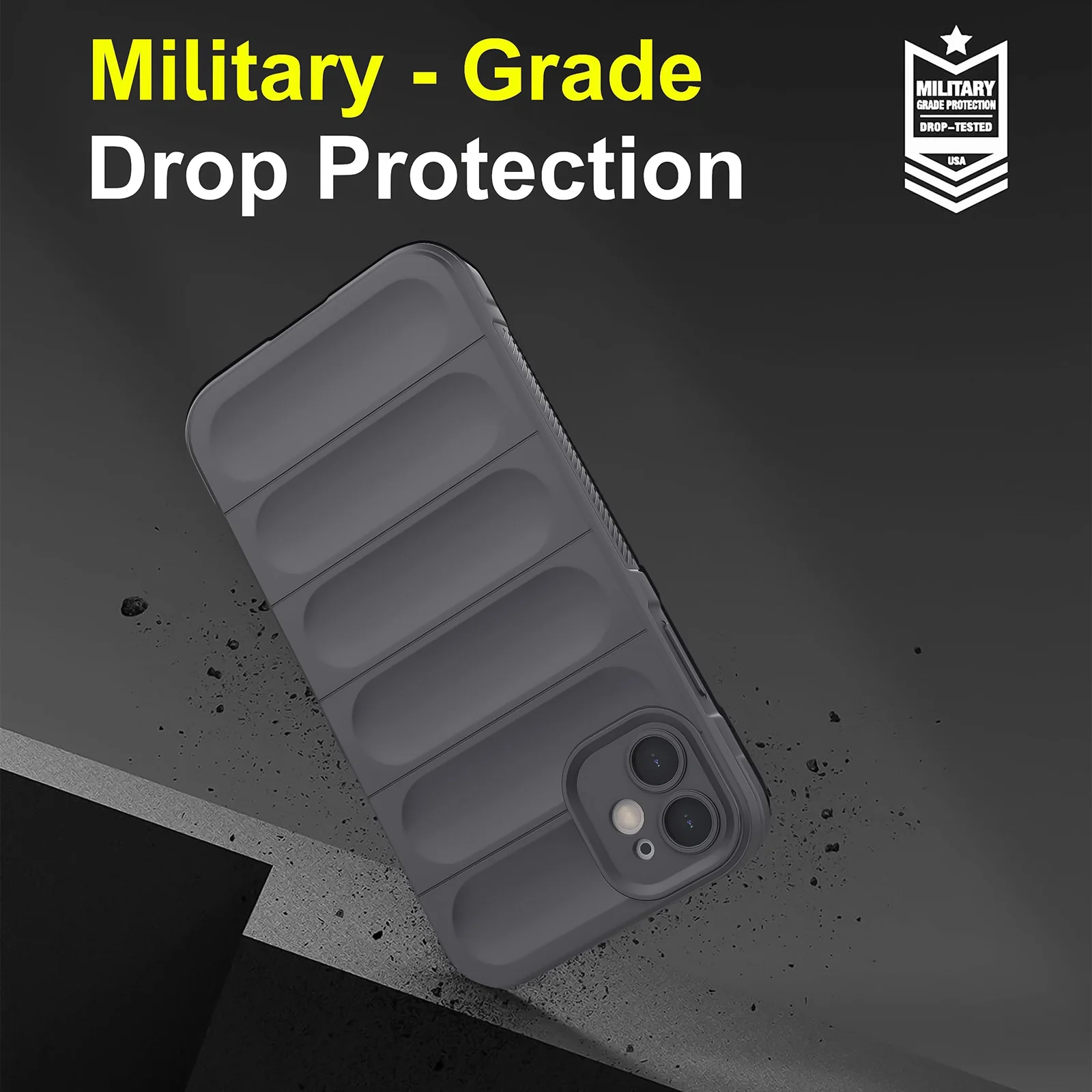 DL3 Mobilak Soft Silicone Protective Case for Apple iPhone 11 with Camera Protection and Shockproof Design - Dark Gray
