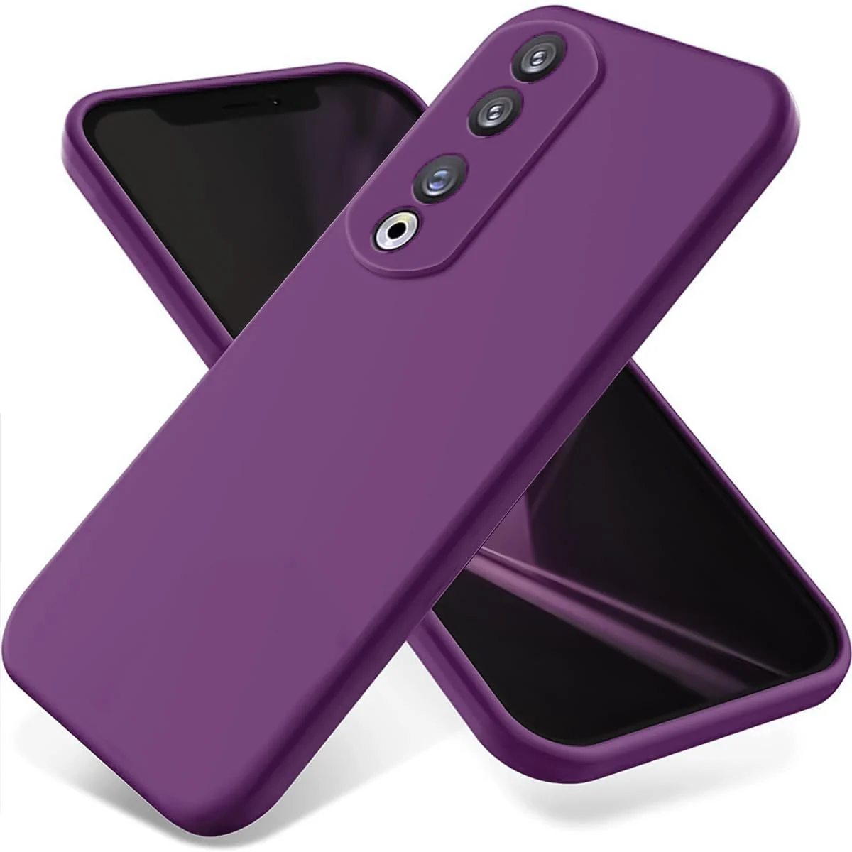 DL3 Mobilak Silicone Protective Case for Honor 70, Shock-absorbing protection, Scratch-resistant surface, Soft microfiber lining - Violet