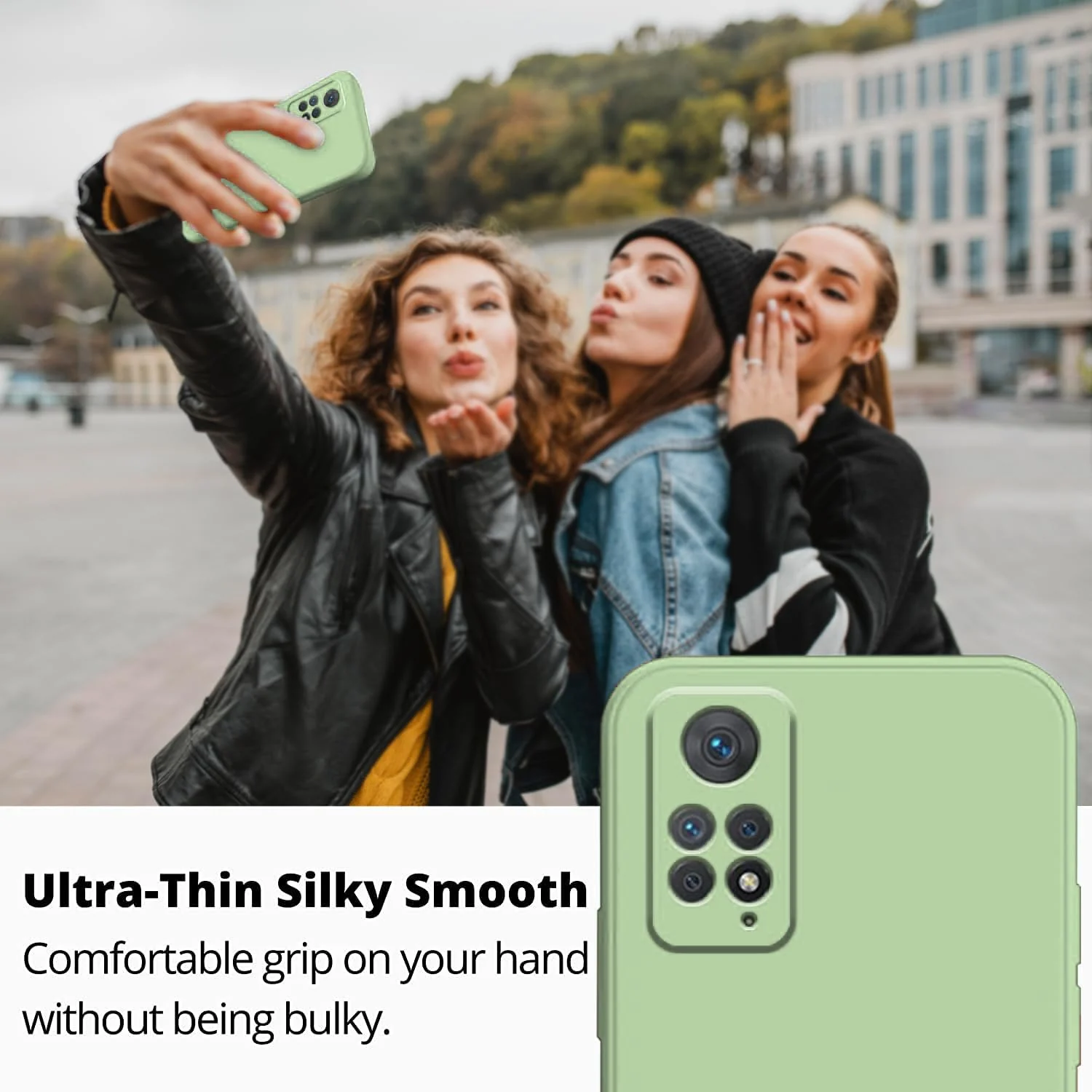 DL3 Mobilak Liquid Silicone Protective Case for Xiaomi Redmi Note 12 Pro 4G / Redmi Note 11 Pro 4G&5G with Microfiber Lining and Shockproof Design - Mint Green