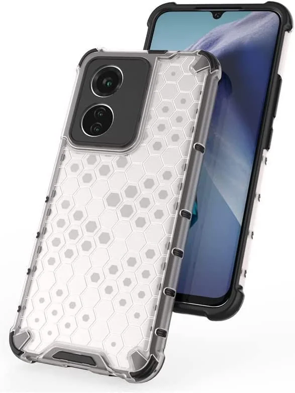 DL3 Mobilak Honeycomb Protective Case for vivo Y02S / vivo Y16 4G, Shock-absorbing protection, Transparent design, Slim, lightweight profile - Clear