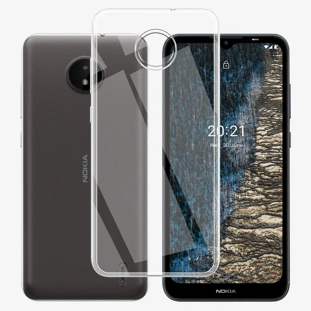 DL3 Mobilak Case Compatible with Nokia C20 / Nokia C10, Cover Silicone TPU Gorilla Anti-shock Protector Camera Shockproof Corners - Clear