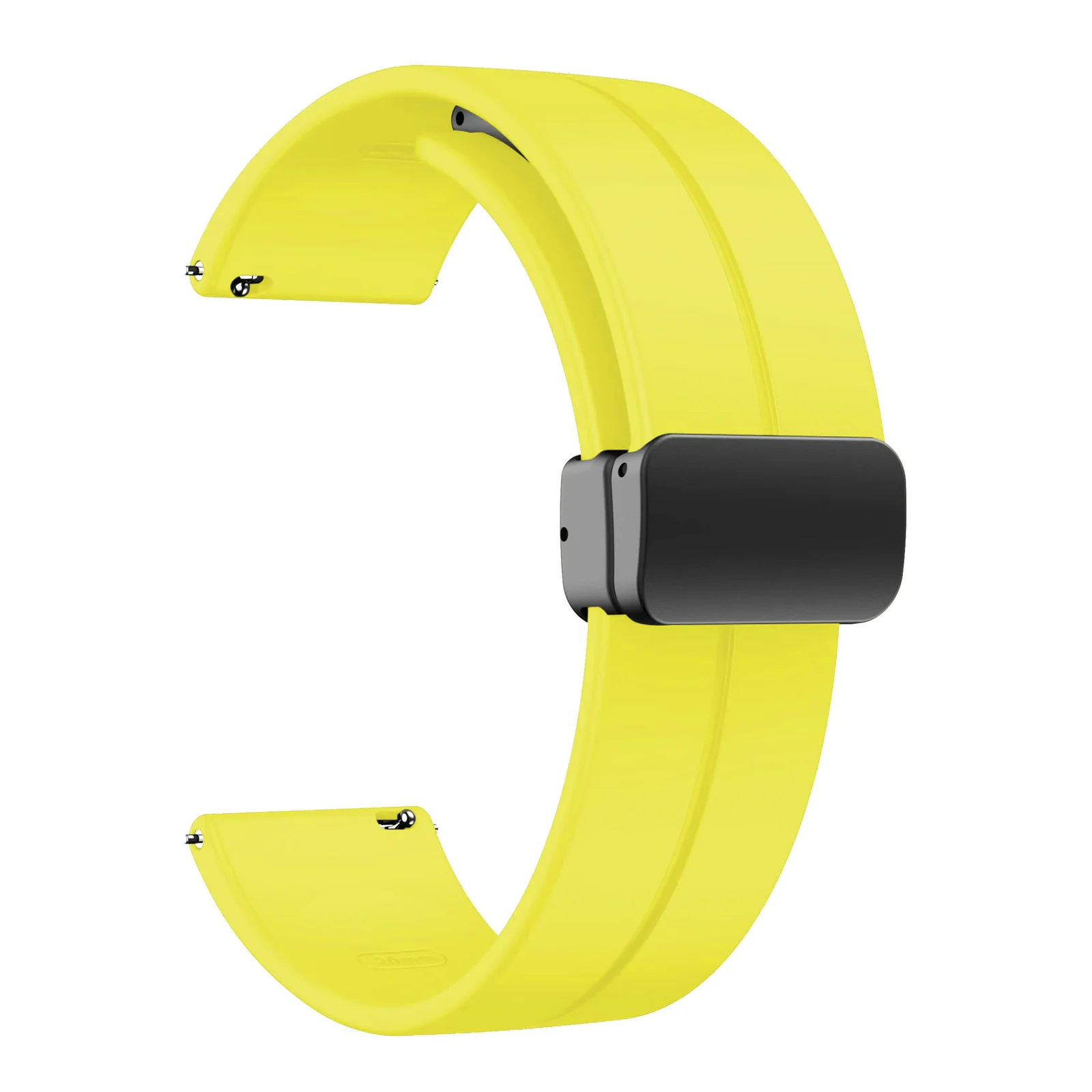 DL3 Mobilak 22MM Silicone Band Magnetic Clasp Strap For Xiaomi Redmi Watch 5 Active/5 Lite/Samsung Galaxy Watch 46mm/Watch 3 45mm/Gear S3/Huawei watch (GT6 GT5 GT4 GT3 GT2 GT 46MM)/GT6 Pro/Amazfit GTR4 - Yellow