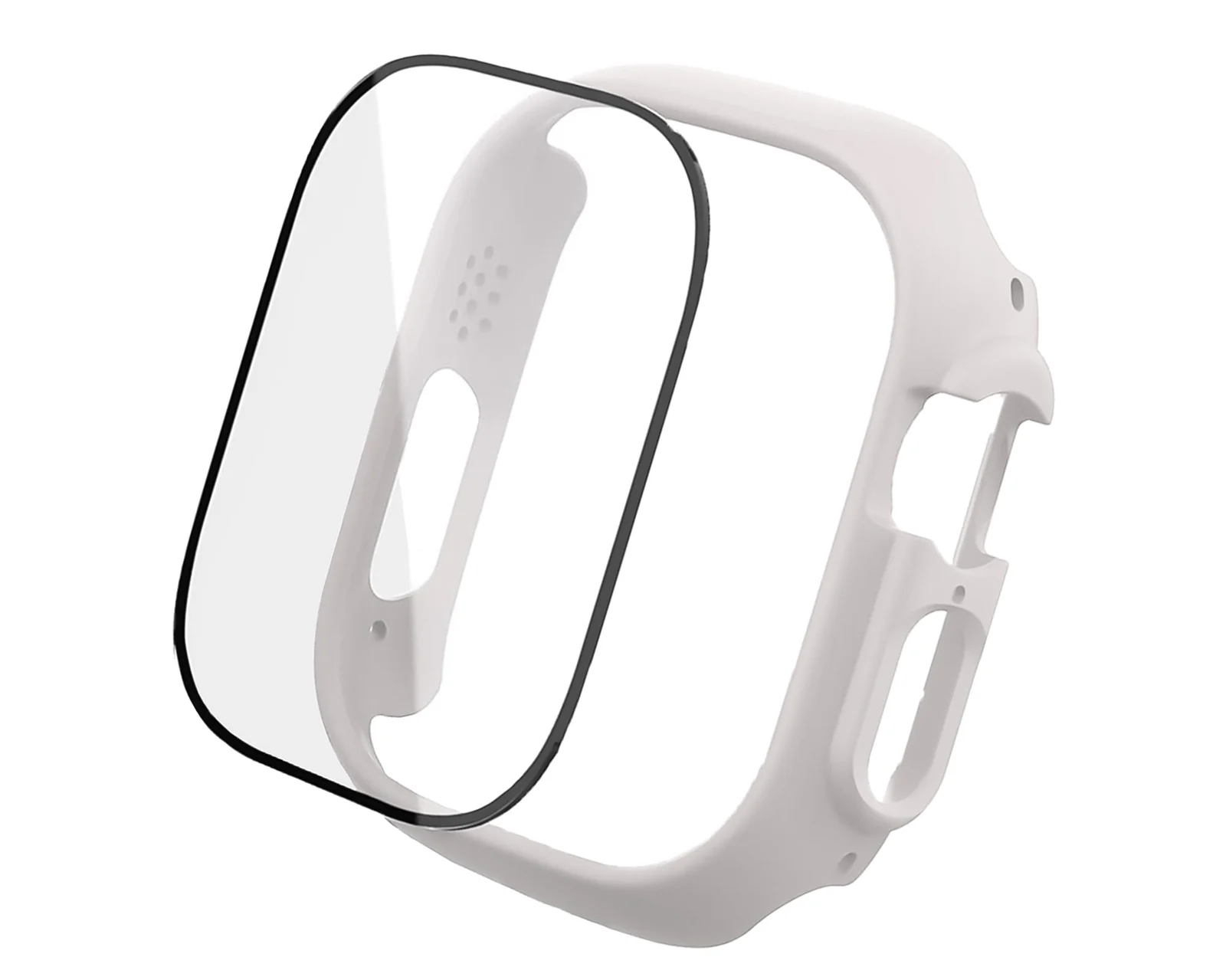 DL3 Mobilak Band with Case For Apple Watch Ultra/Ultra 2 49mm, Adjustable Silicone Sport Wristband Replacement, Strap With Cover Built-in Glass Screen Protector for iWatch Ultra 49 mm - Black