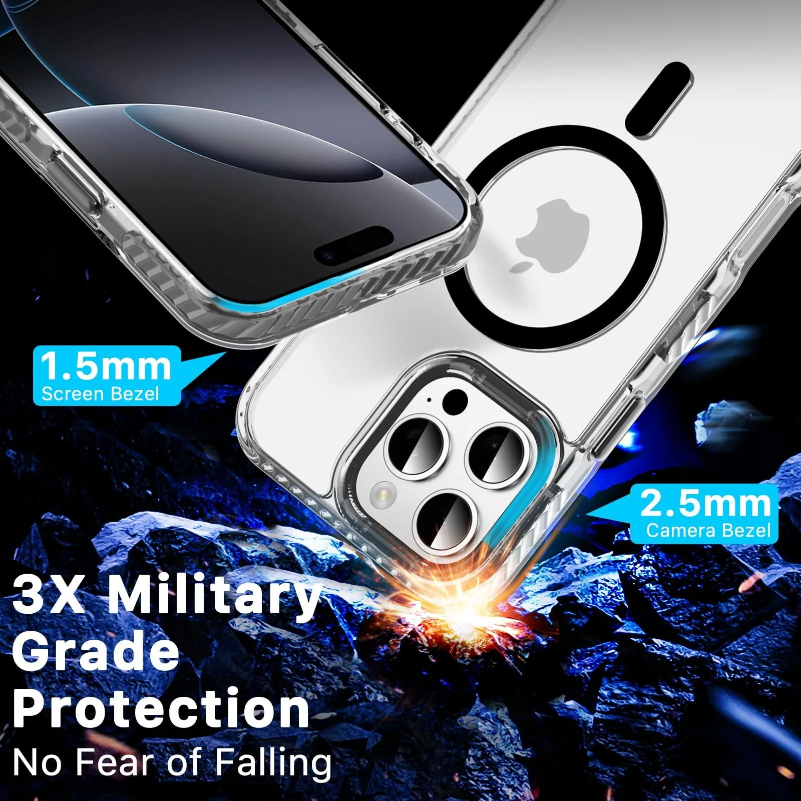 DL3 Mobilak Rugged Protective Case for iPhone 16 Pro Max, Compatible with MagSafe accessories, Supports wireless charging, Shock-absorbing protection - Brown