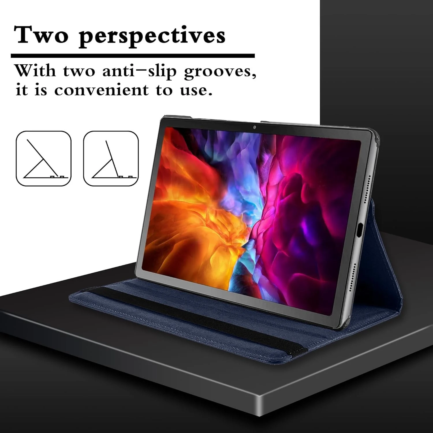 DL3 Mobilak Protective Cover for Honor Pad X9a 11.5 inch, 360° Rotatable Smart Stand, Leather Folio Flip Cover with Multi-Angle Viewing, Auto Wake Sleep - Blue