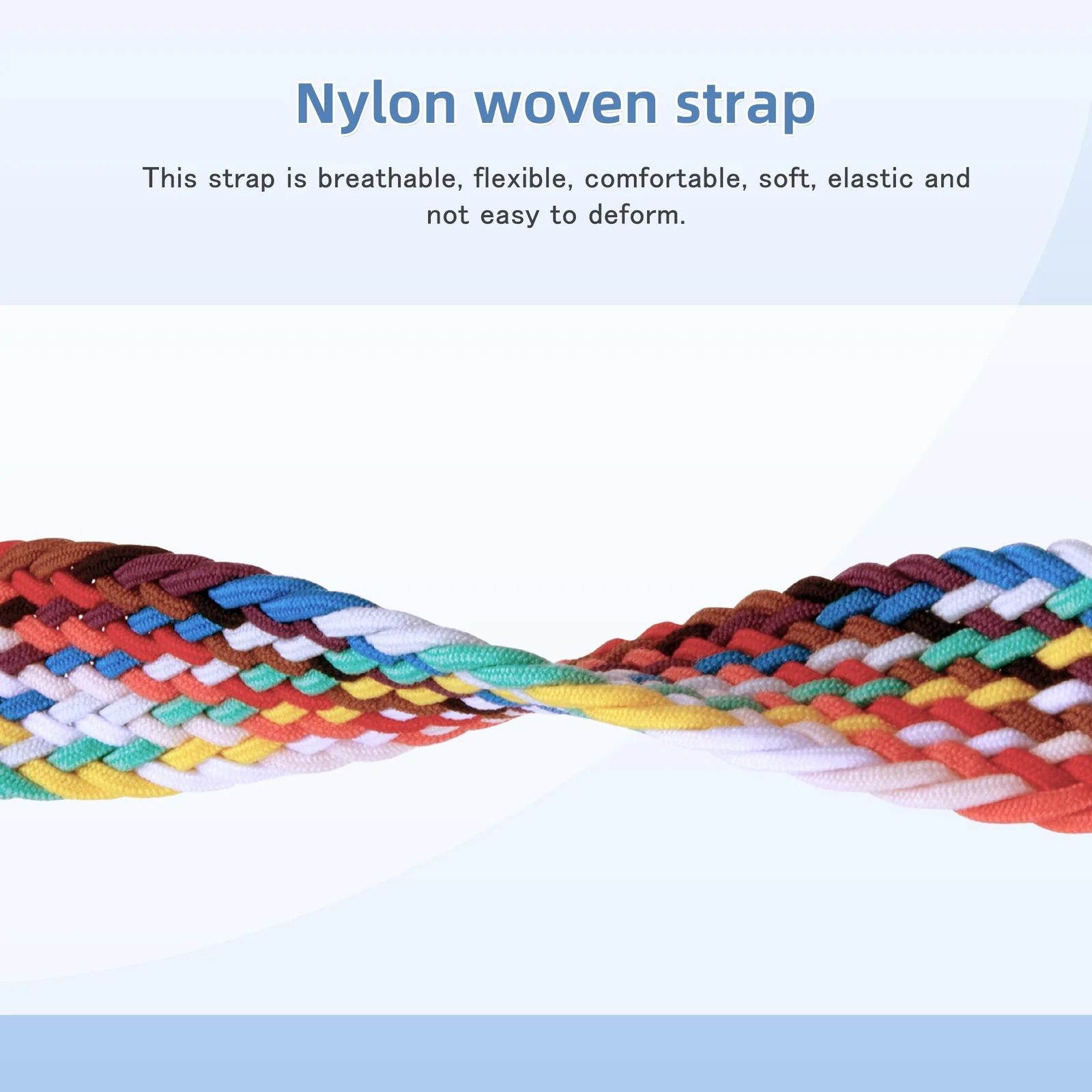 DL3 Mobilak Braided Strap for Xiaomi Mi Band 10/9/8, Men Women Breathable Elastic Nylon with Magnetic Buckle Watch Band for Xiaomi Smart Band 10/Xiaomi Smart Band 9/8 - Official Rainbow