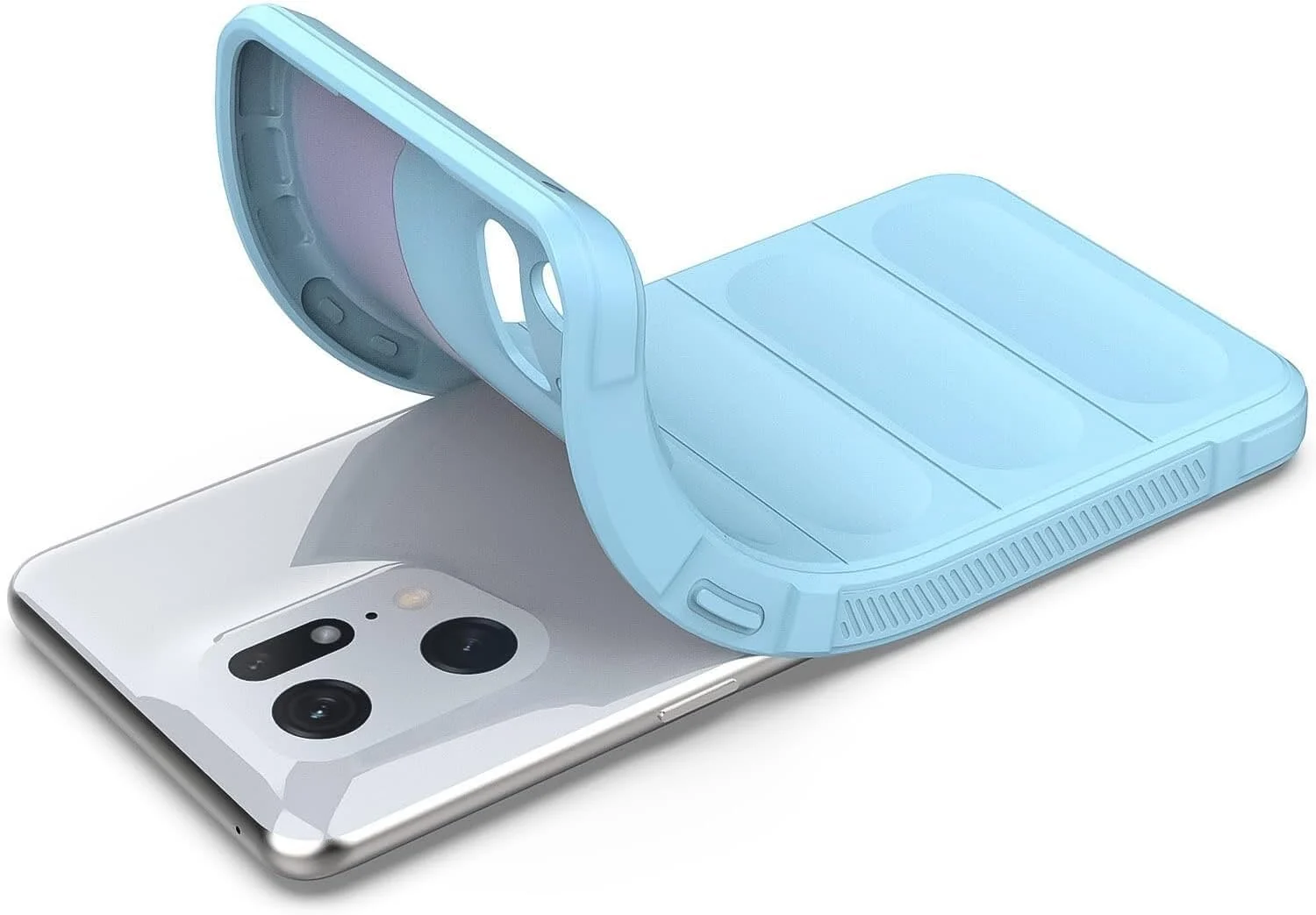 DL3 Mobilak Soft Silicone Protective Case for OPPO Find X5 with Camera Protection and Shockproof Design - Baby Blue
