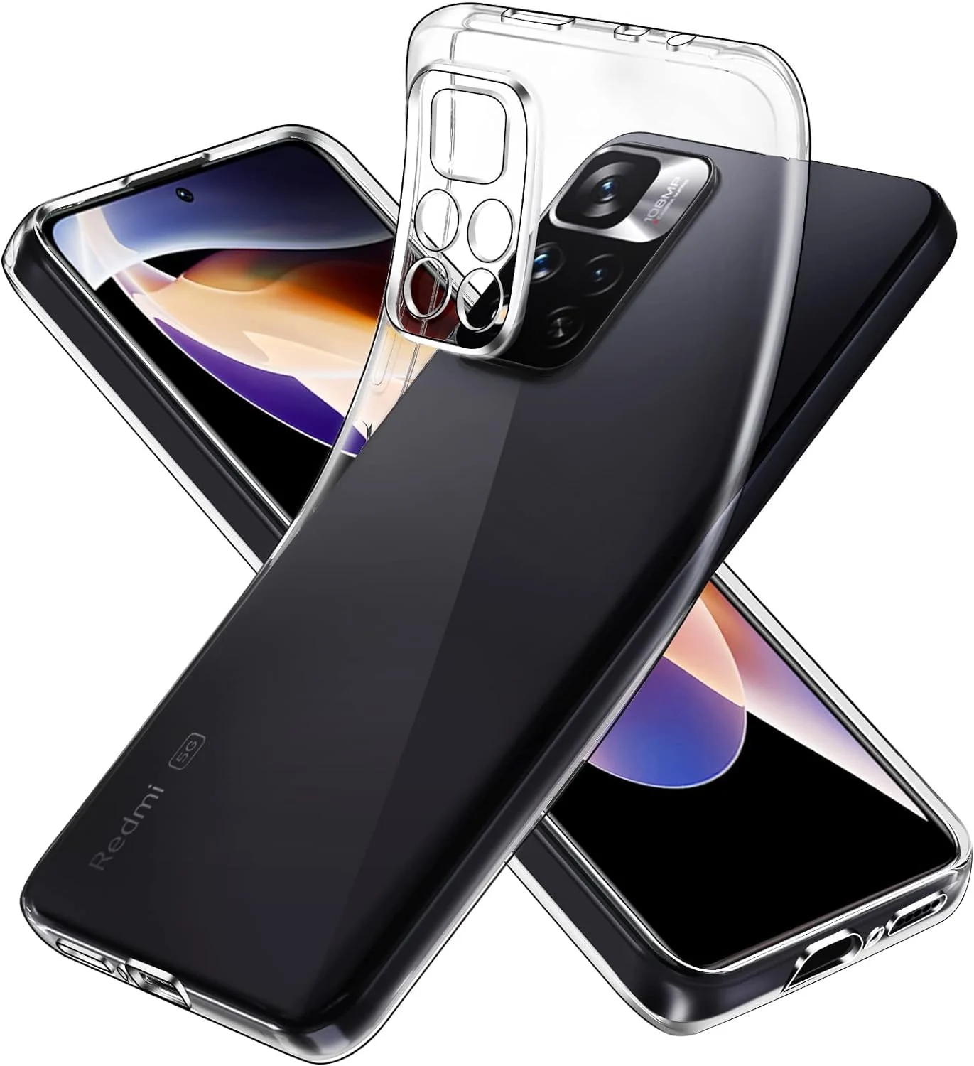 DL3 Mobilak Case Compatible with Xiaomi Redmi Note 11 Pro Plus 5G Case Crystal Soft TPU Gel Case Flexible Silicone Anti-Scratch Camera Protection TPU Cover - Clear