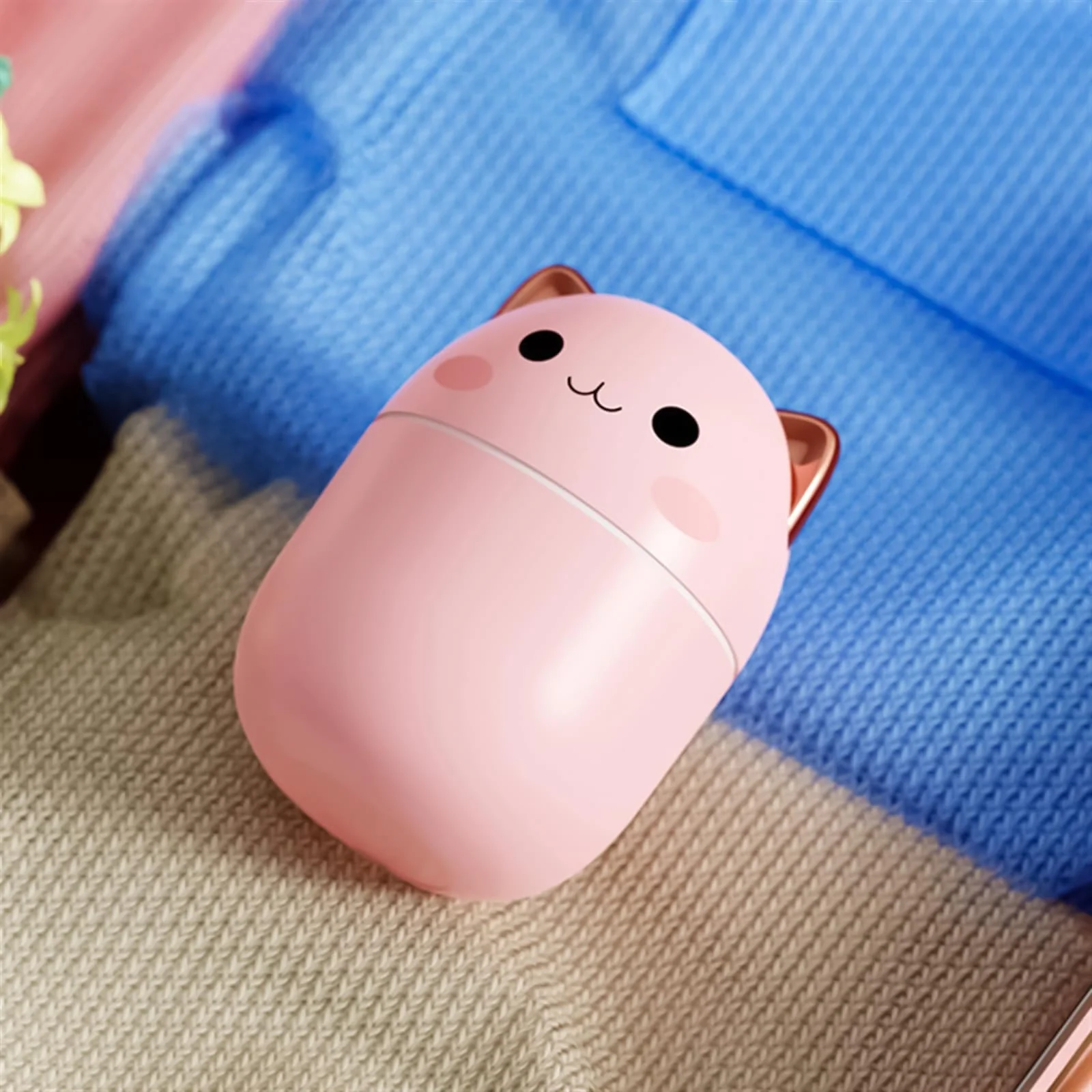 MOBIGON Wood Cool Mist Ultrasonic Humidifier for Room Moisture, Aroma Diffuser for Home, 250ml Essential Oil Diffuser with 7 Colorful Night Light, Auto Shut-Off, Home, Office, car - Pink