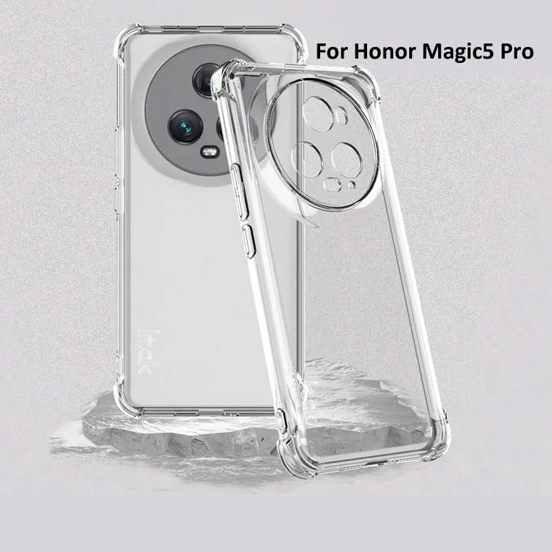 DL3 Mobilak Case Compatible with Honor Magic 5 Pro, Cover Silicone Transparent TPU Gorilla Anti-shock Protector Camera Shockproof Corners - Clear