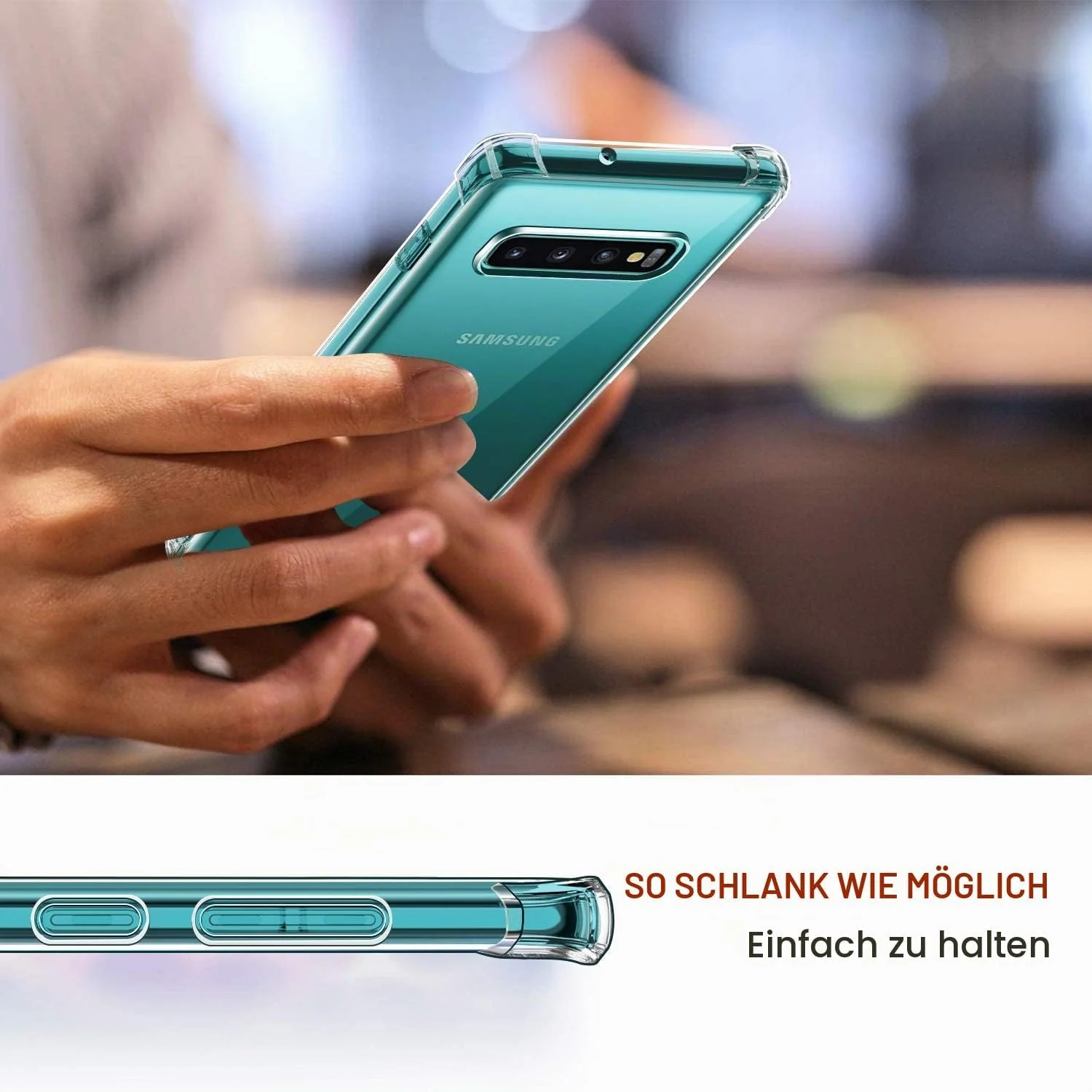 DL3 MOBILAK Clear Soft TPU Phone Case for Samsung Galaxy S10 Plus - Clear