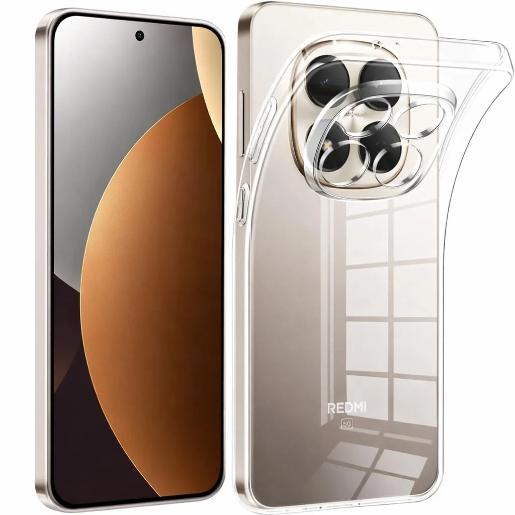 DL3 Mobilak Case Compatible with Xiaomi Redmi Note 15 5G, Case Crystal Soft TPU Gel Case Flexible Silicone Anti-Scratch Camera Protection TPU Cover - Clear