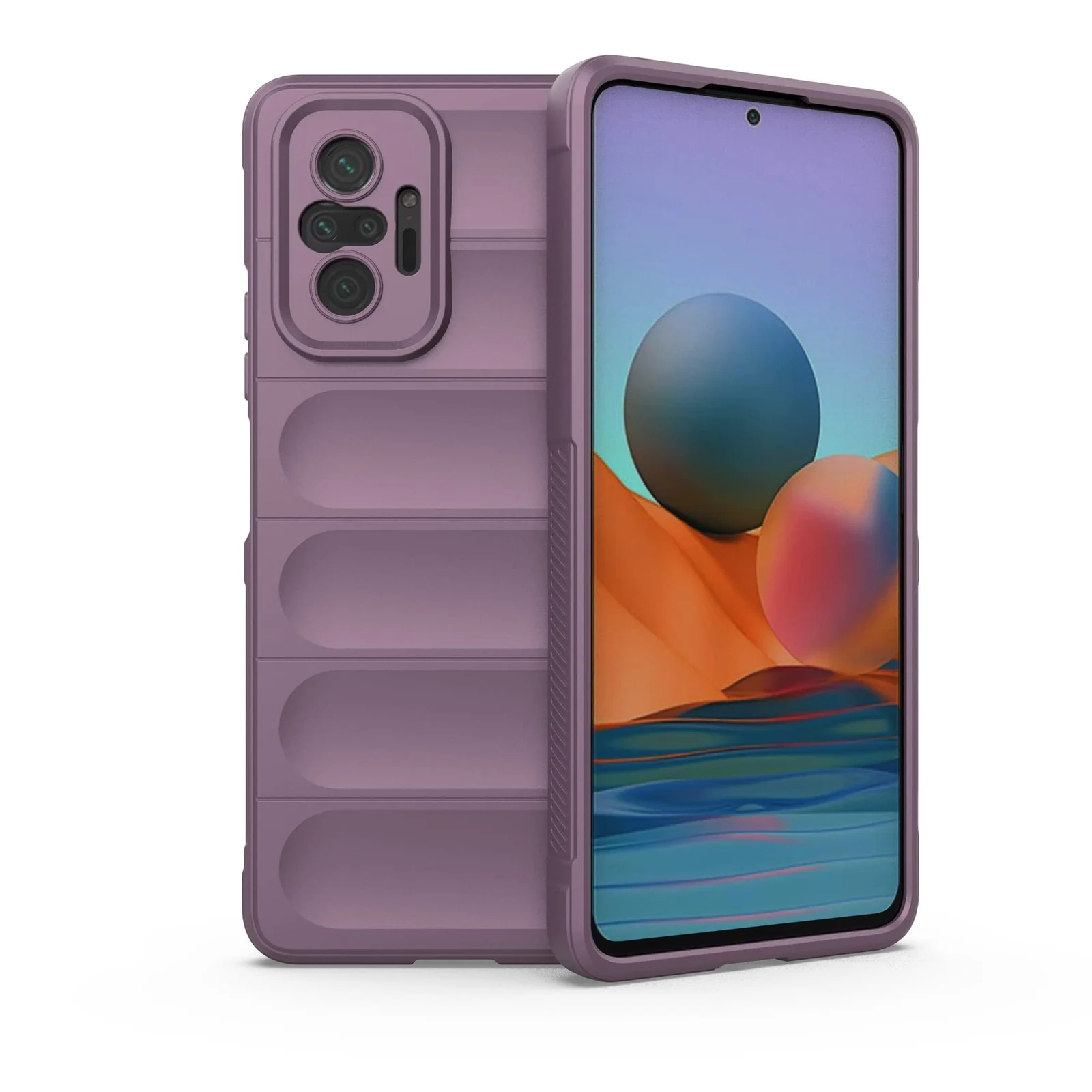 DL3 Mobilak Flexible Silicone and TPU Protective Case with Camera Protection for Xiaomi Redmi Note 10 Pro / Note 10 Pro Max - Purple