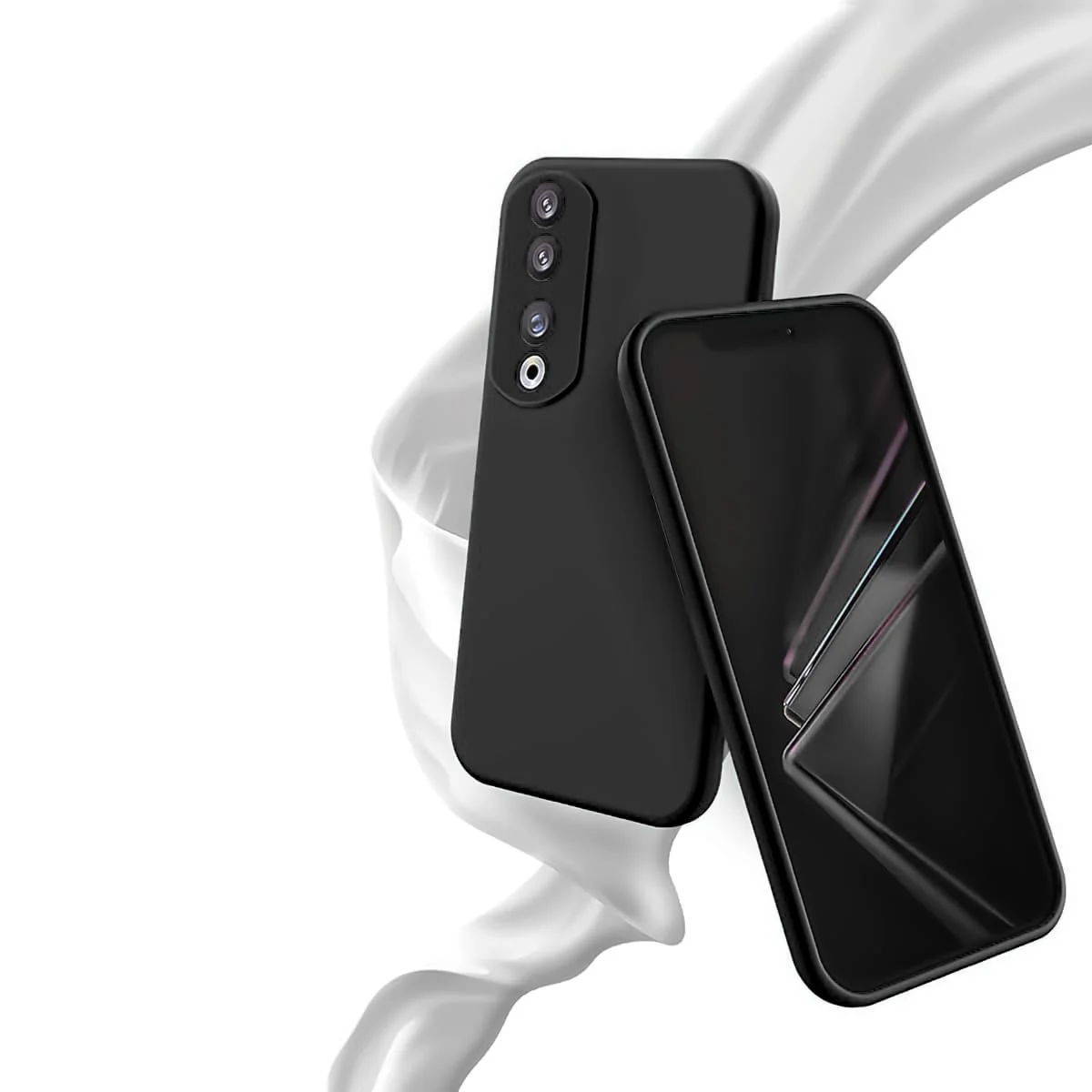 DL3 Mobilak Silicone Protective Case for Honor 90, Shock-absorbing protection, Scratch-resistant surface, Soft microfiber lining - Black