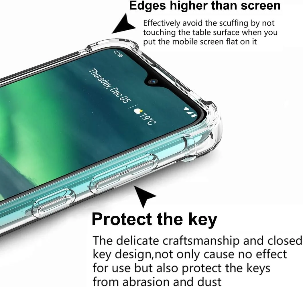 DL3 Mobilak Case Compatible with Nokia 2.3, Cover Silicone TPU Gorilla Anti-shock Shockproof Corners - Clear