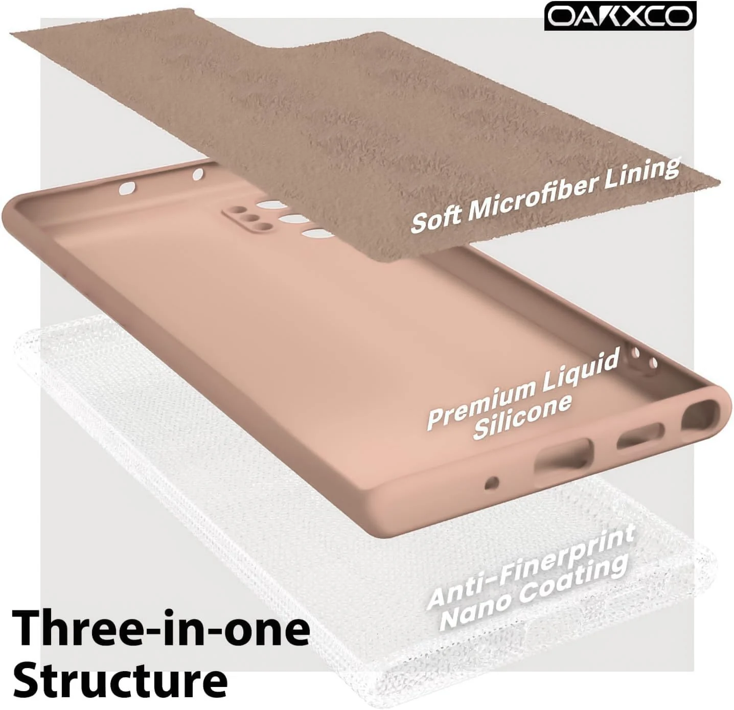 DL3 Mobilak Liquid Silicone Case for Samsung Galaxy Note10 Plus, Shock-absorbing protection, Scratch-resistant surface, Soft microfiber lining - Light Orange